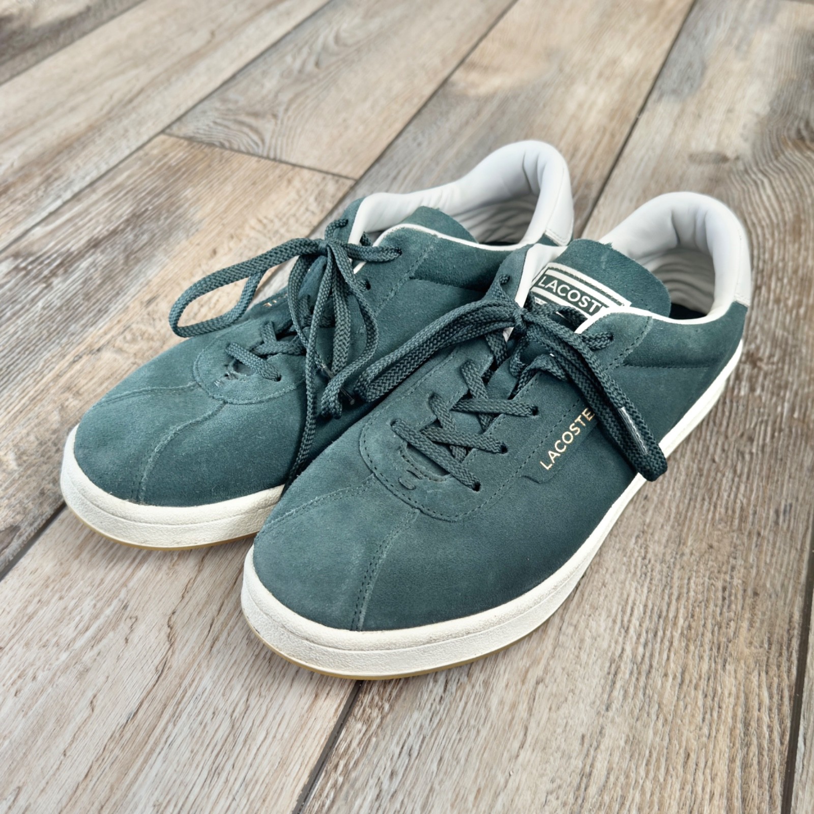 Lacoste Womens Masters 319 Green Suede Shoes Sneakers 7-38SFA00031X3