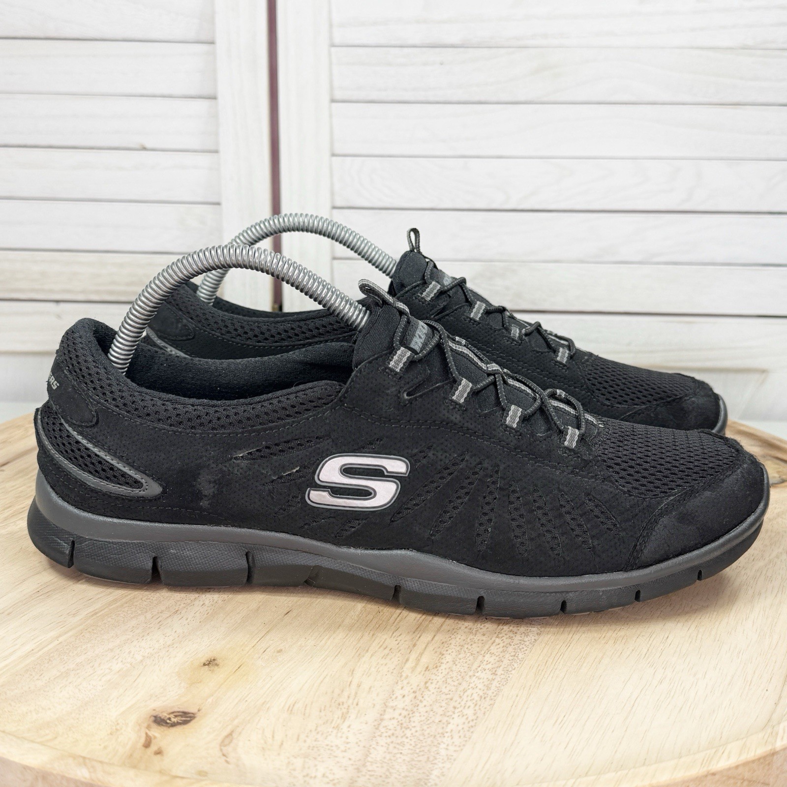 Skechers Gratis In Motion Slip On Sneakers Black Womens 11 Casual Workwear