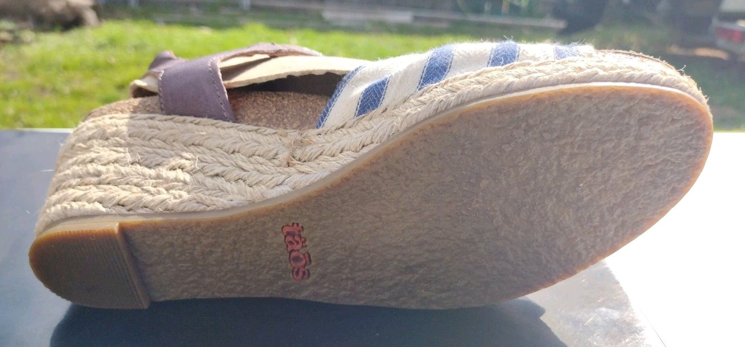 TAOS Hey Jute Women’s Size (7 – 7.5) EU 38. Espadrille Sandals Leather/Textile