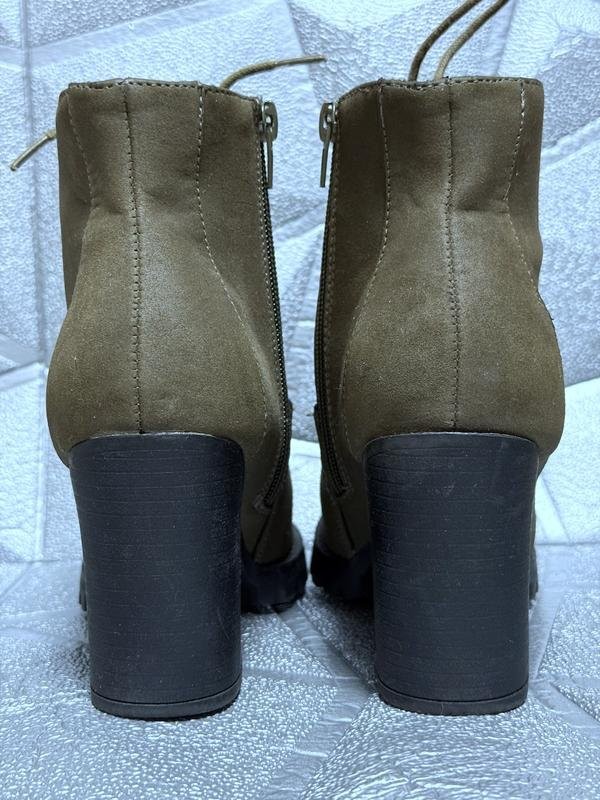 women new look boots khaki synthetic leather 35.5