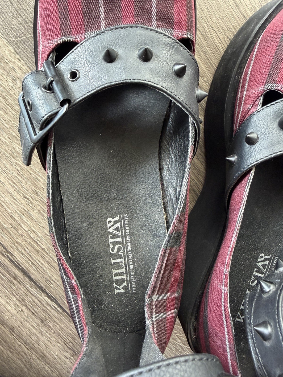 Killstar Bloody Maryjane’s Blood Tartan Size 10 As Is Check Pictures