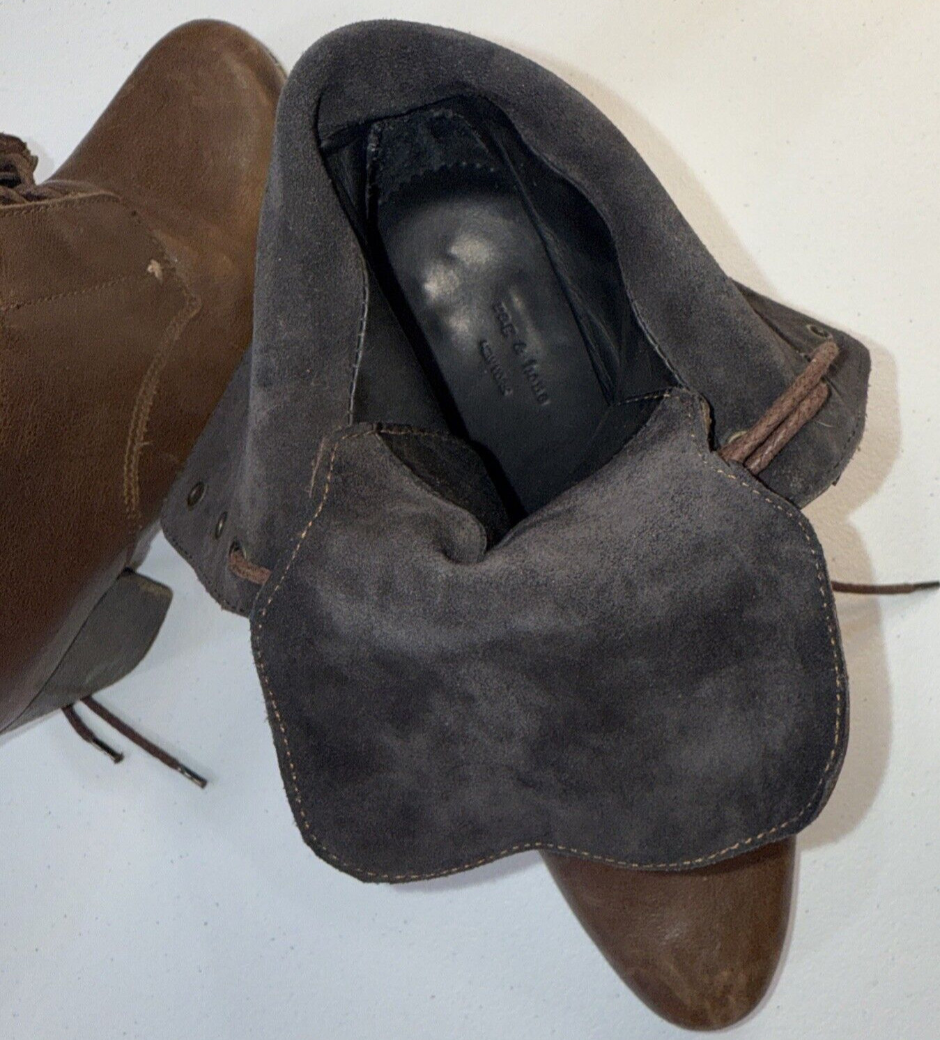 Rag & Bone Heeled Brown Boho Classic Designer Lace Up Italian Leather Boots 39.5