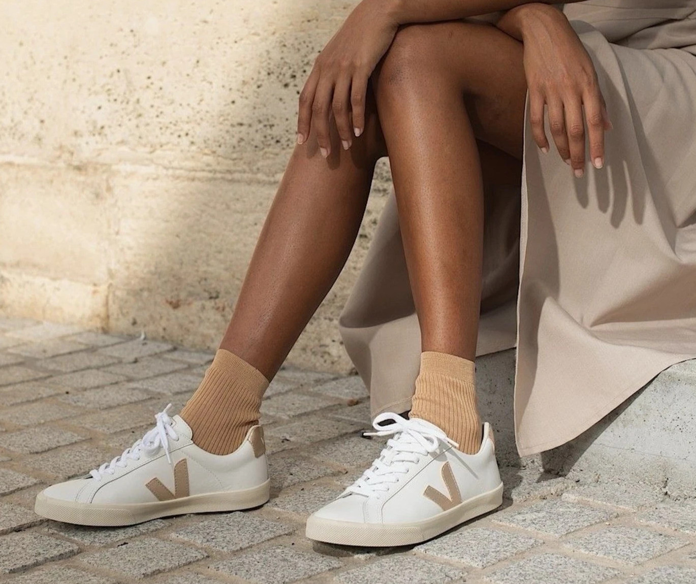 Veja T2 Esplar Leather Trainers Gold White Women’s Sneakers Sz 11