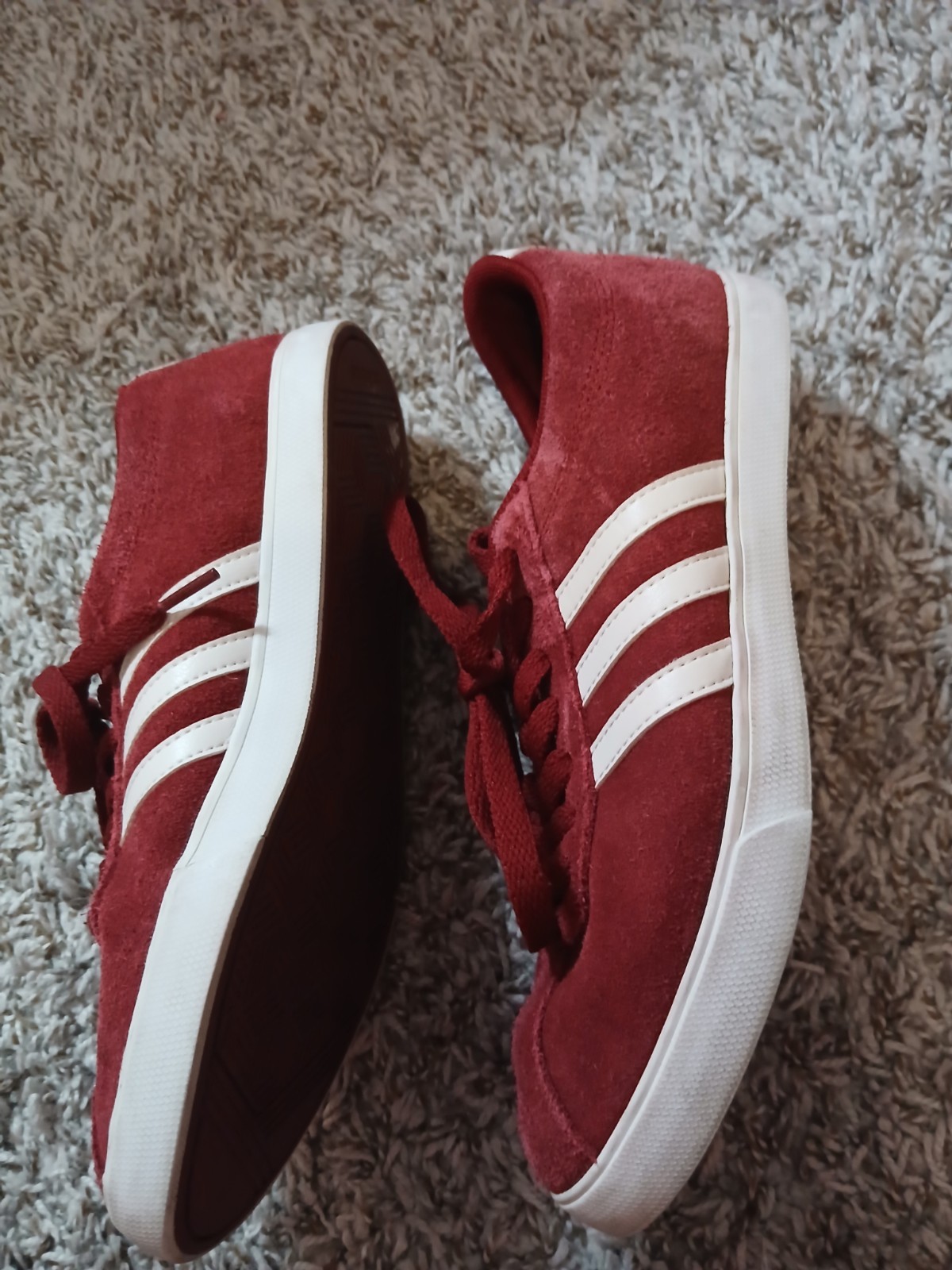 Adidas Neo Courtset Womens Size 7.5 Red White Athletic Walking Shoes Sneakers