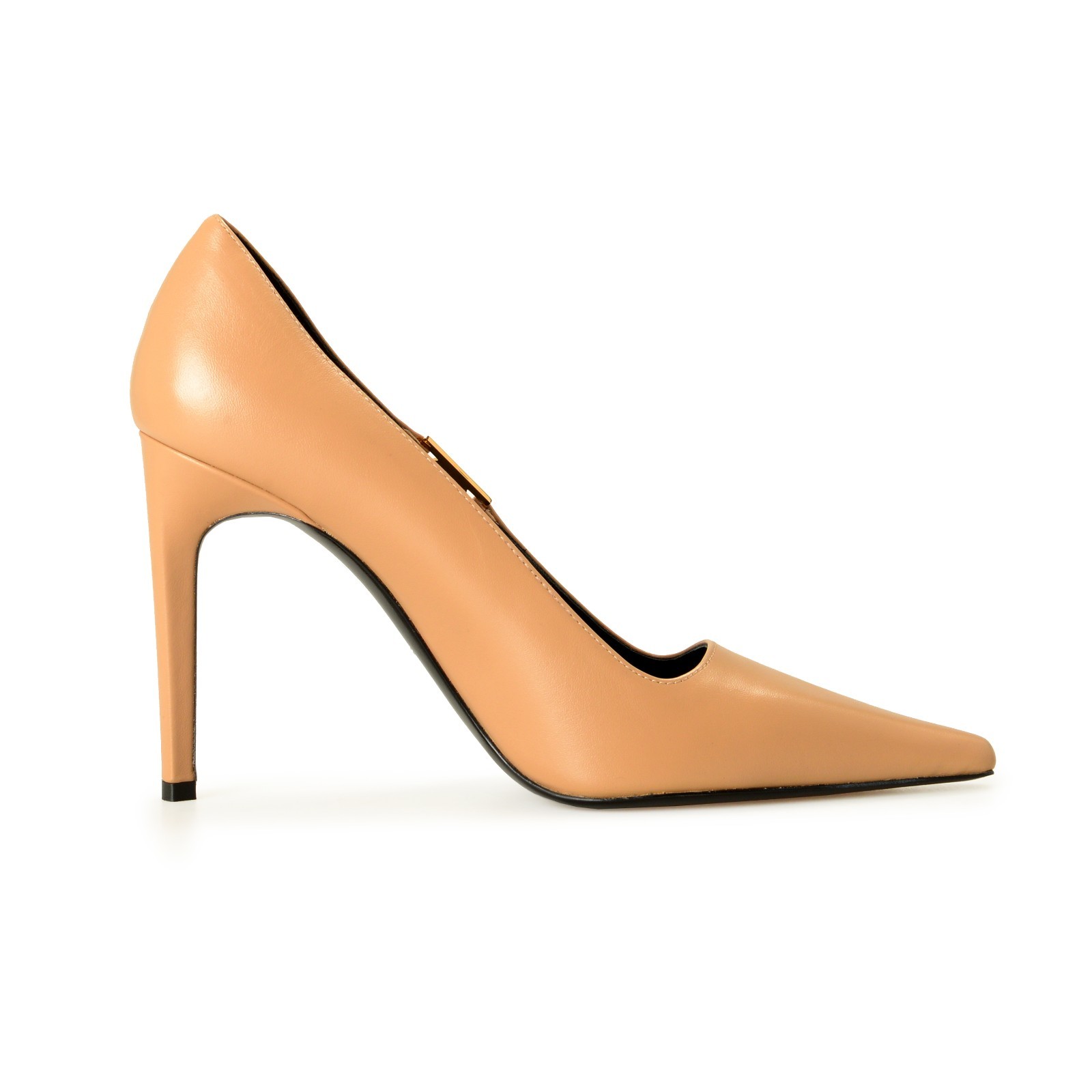 Versace Women’s Pale Nude 100% Leather Heeled Pumps Shoes US 10 IT 40