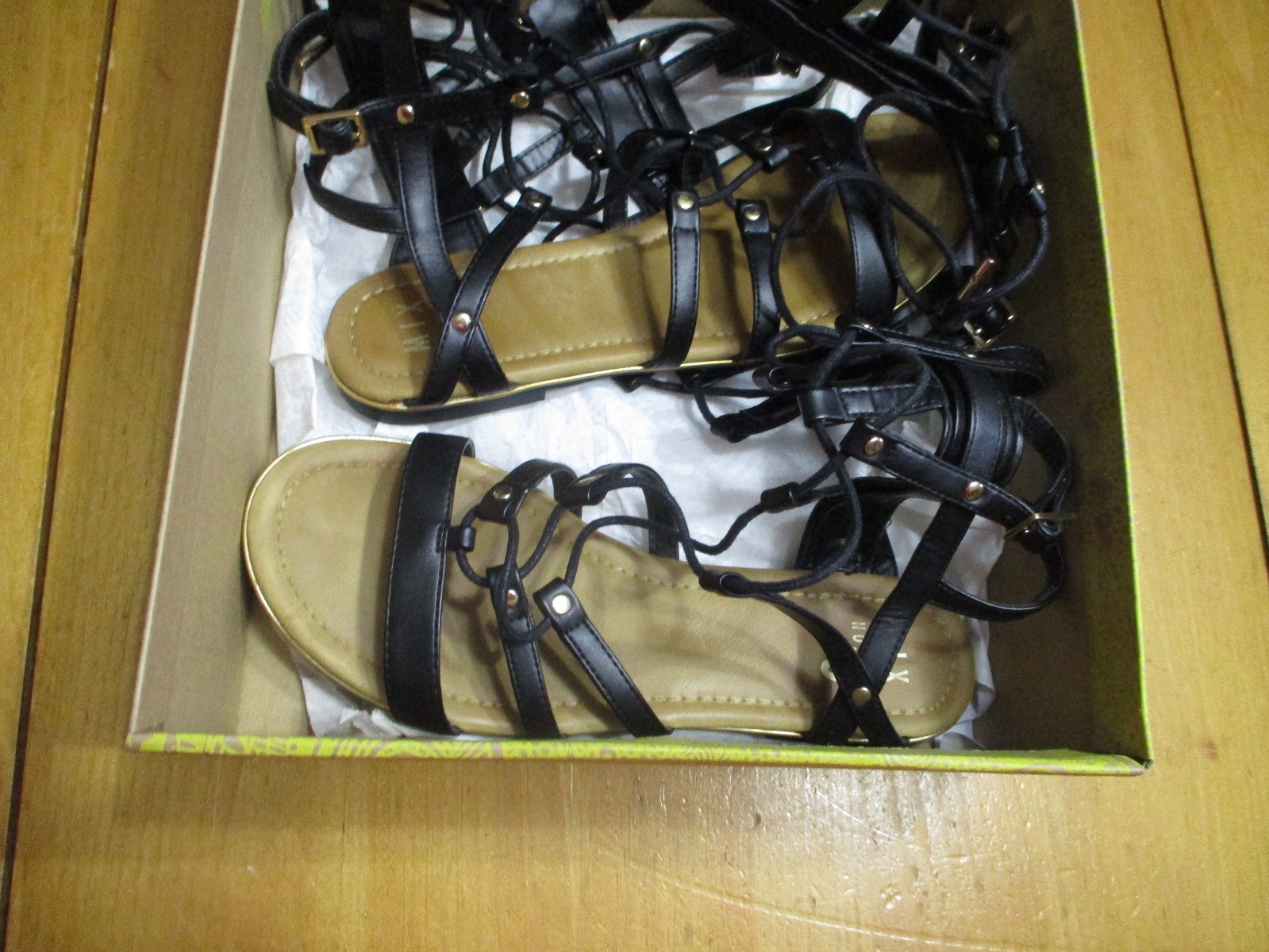Mix NO. 6 Black Gladiator Glenora Sandals,Size 7 1/2 US,EU 38,UK 5