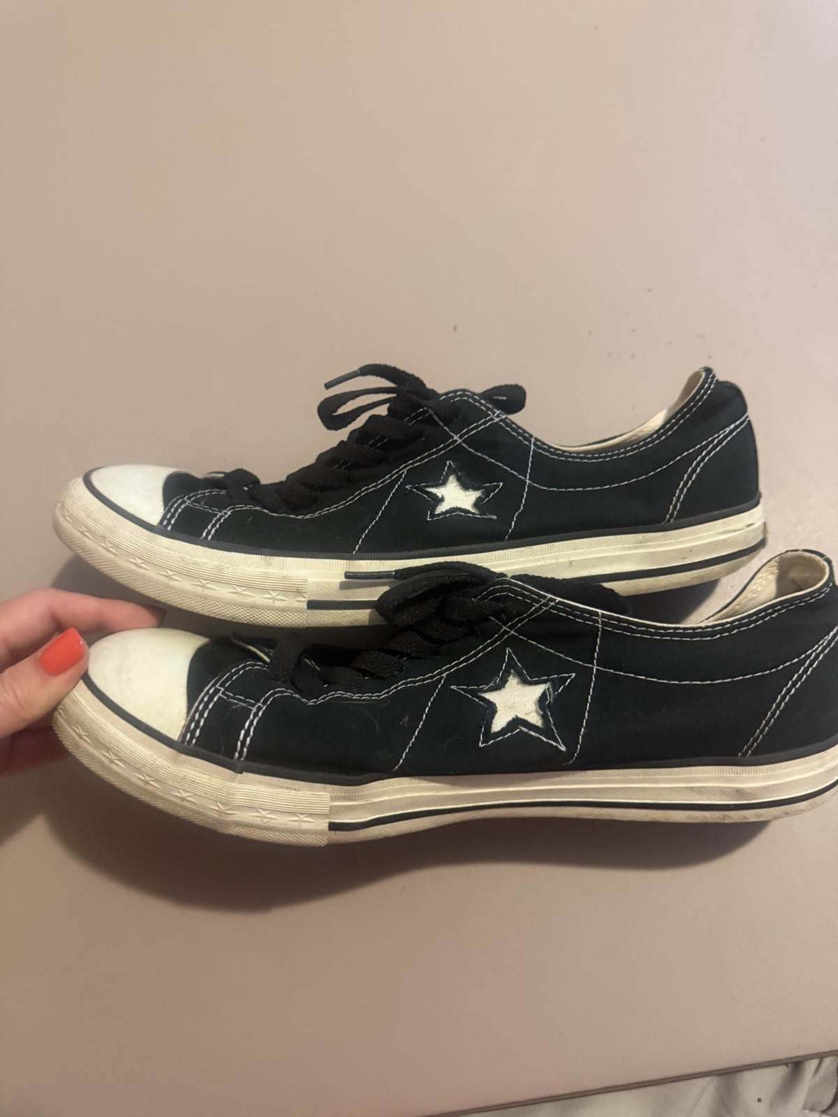Converse One Star Low Top Lace-Up Sneakers Black/White Unisex Adults