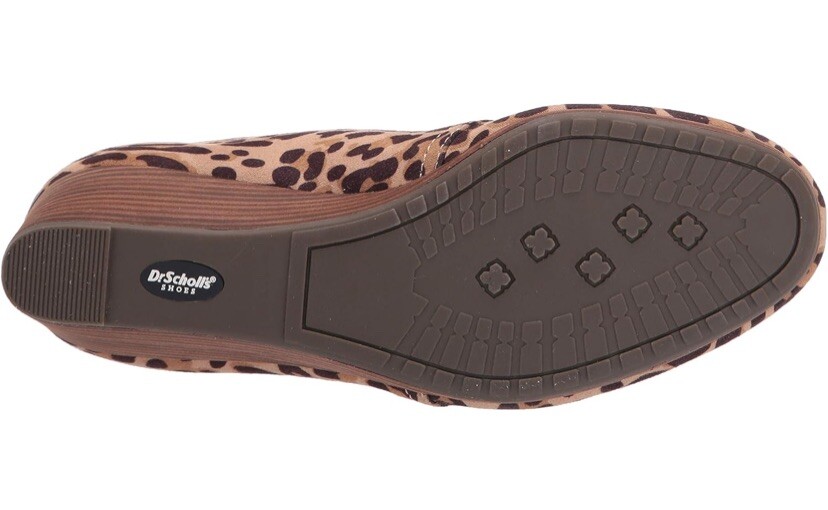 Dr. Scholl’s Dakota Tan Black Leopard Print Size 6W Closed Toe Wedge Lace Up