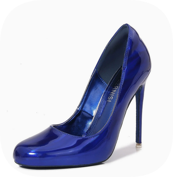 Womens Shiny Round Toe High Heels Occident Pumps Party Formal Stage Casual Shoes