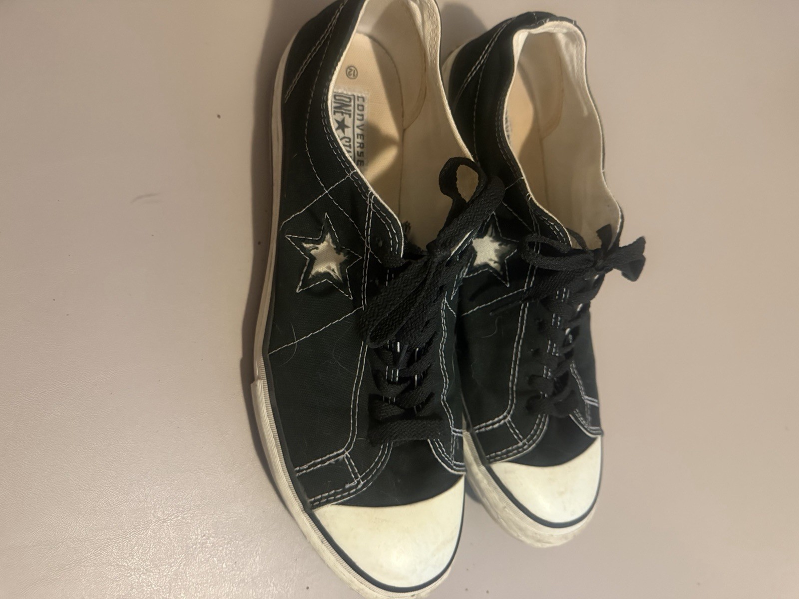 Converse One Star Low Top Lace-Up Sneakers Black/White Unisex Adults