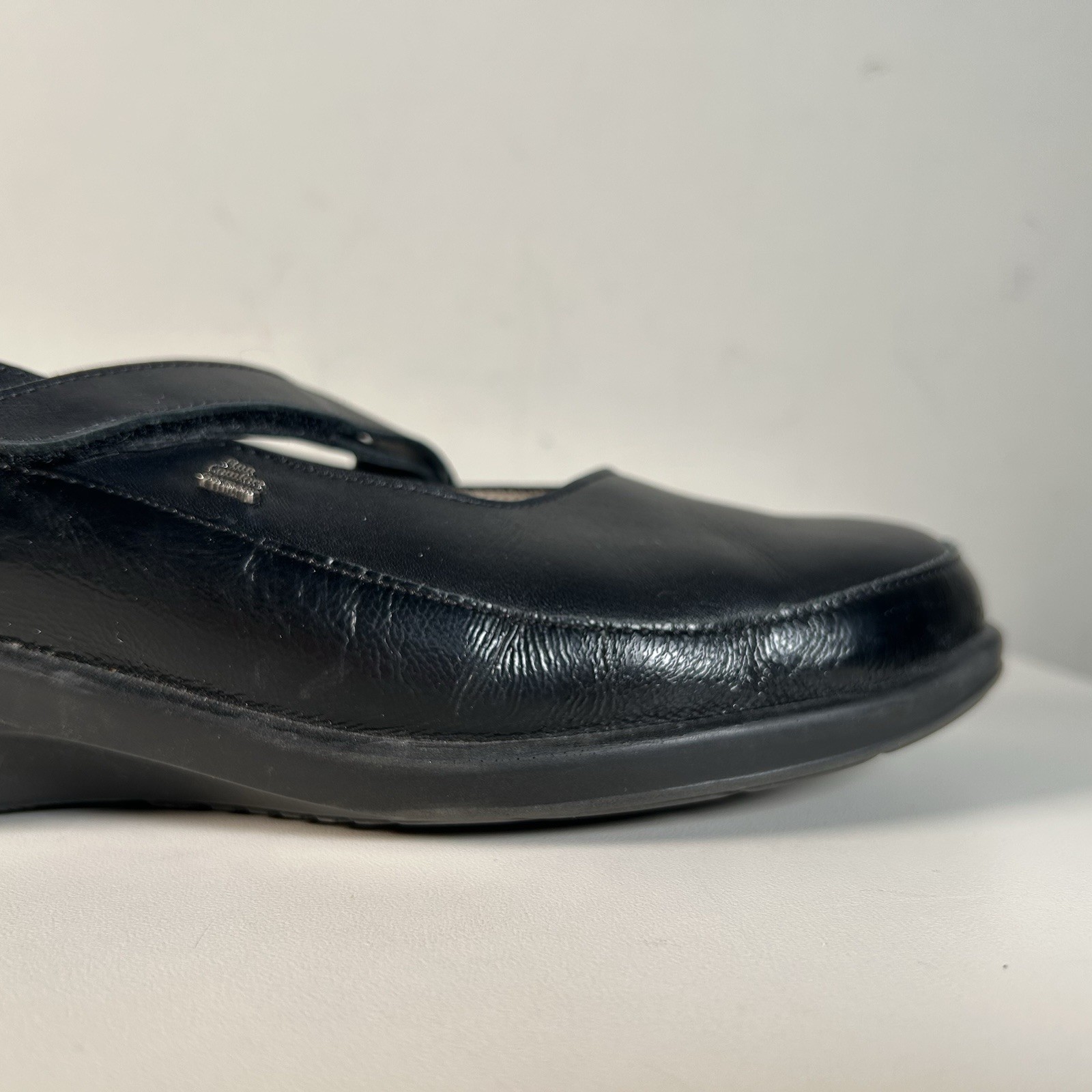 Finn Comfort Black Leather Mary Jane Wedge Shoes Germany Women’s 5.5