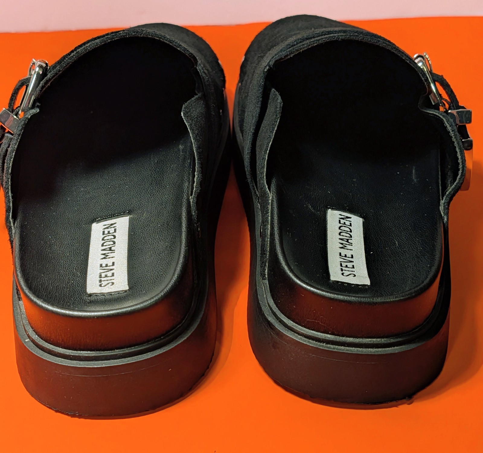 Steve Madden Cherrie Platinum Suede Clog With Silver Tone Studs