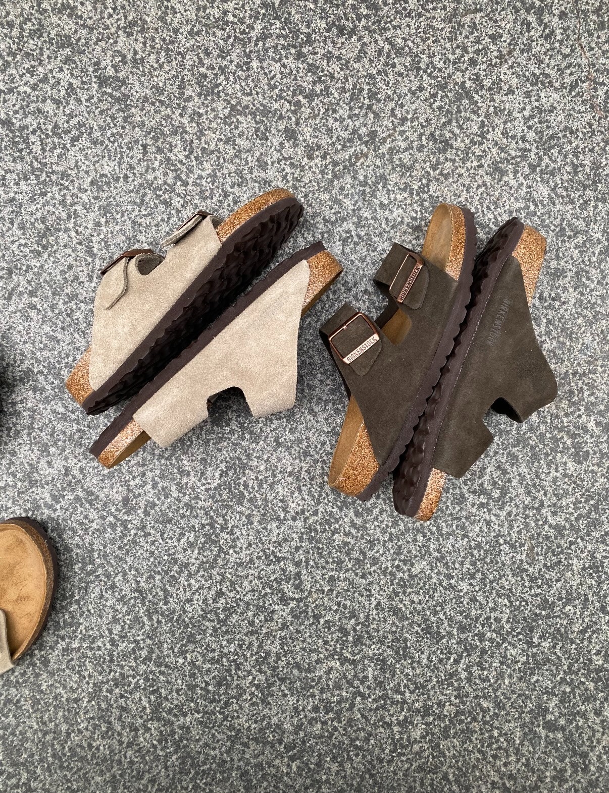 Birkenstock Arizona Soft Footbed Suede Leather Taupe and Mocha Unisex Sandals