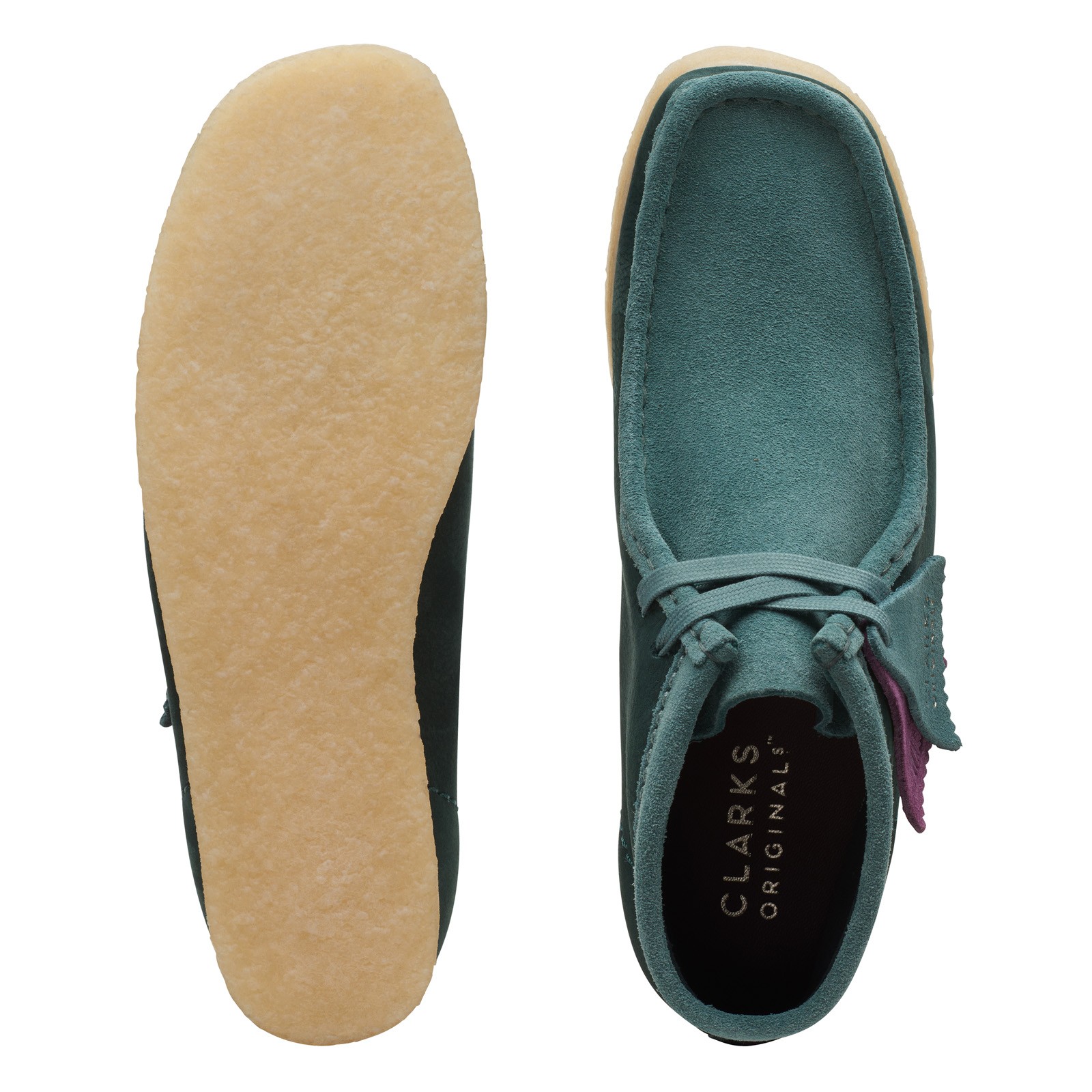 Clarks Wallabee Boot 26167942 Womens Green Leather Lace Up Chukkas Boots 5.5