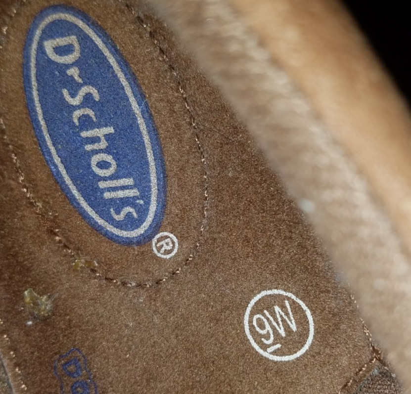 DR SCHOLLS WOMANS SZ 9W DANA NUBUK LEATHER DOUBLE AIR PILLOWN SLIP ON PRE-OWNED