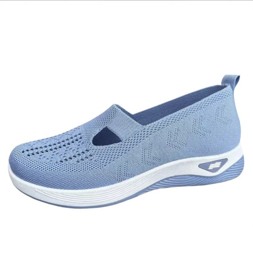 Women Mesh Flats Shoes Breathable Slip On Walking Sneakers Soft Non Slip Casual