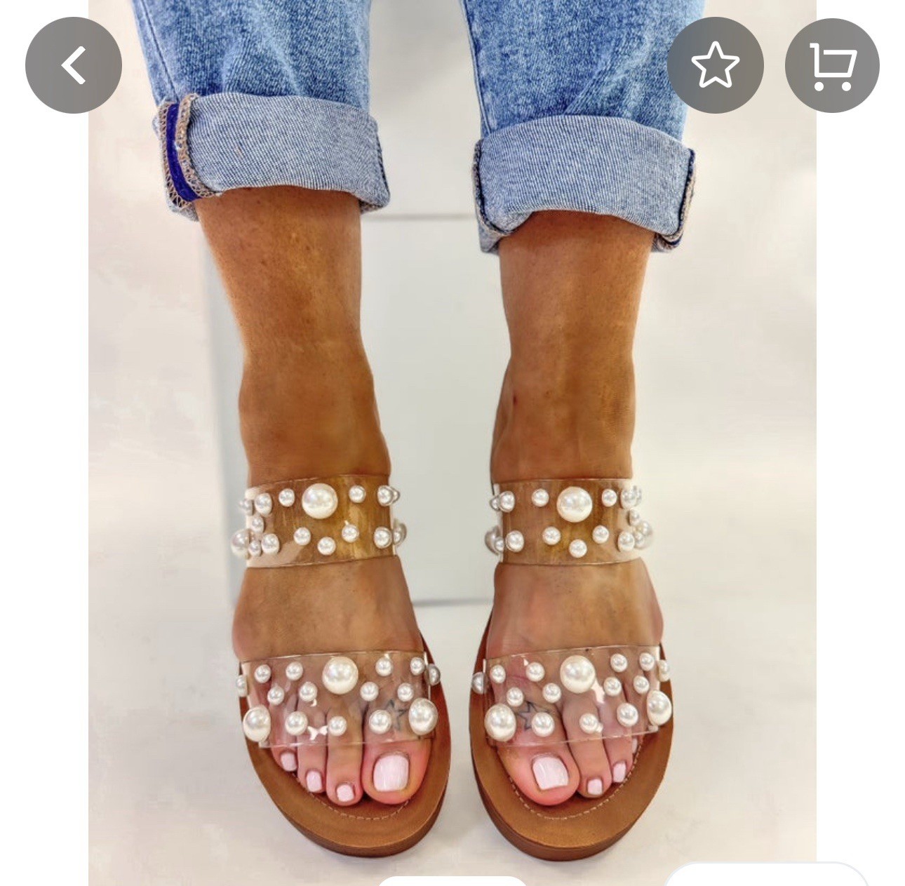 Corky’s Bad Romance Flip Flop Sandals Clear Pearl Embellished, Size 11