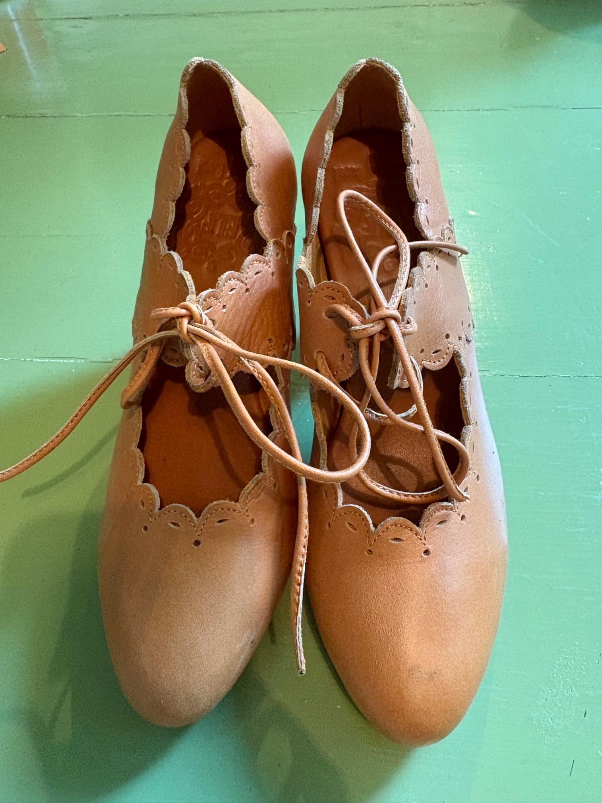 Bali ELF Handmade Paradise Bird Leather Heels Size 6.5 Brown Mary Jane Worn Once