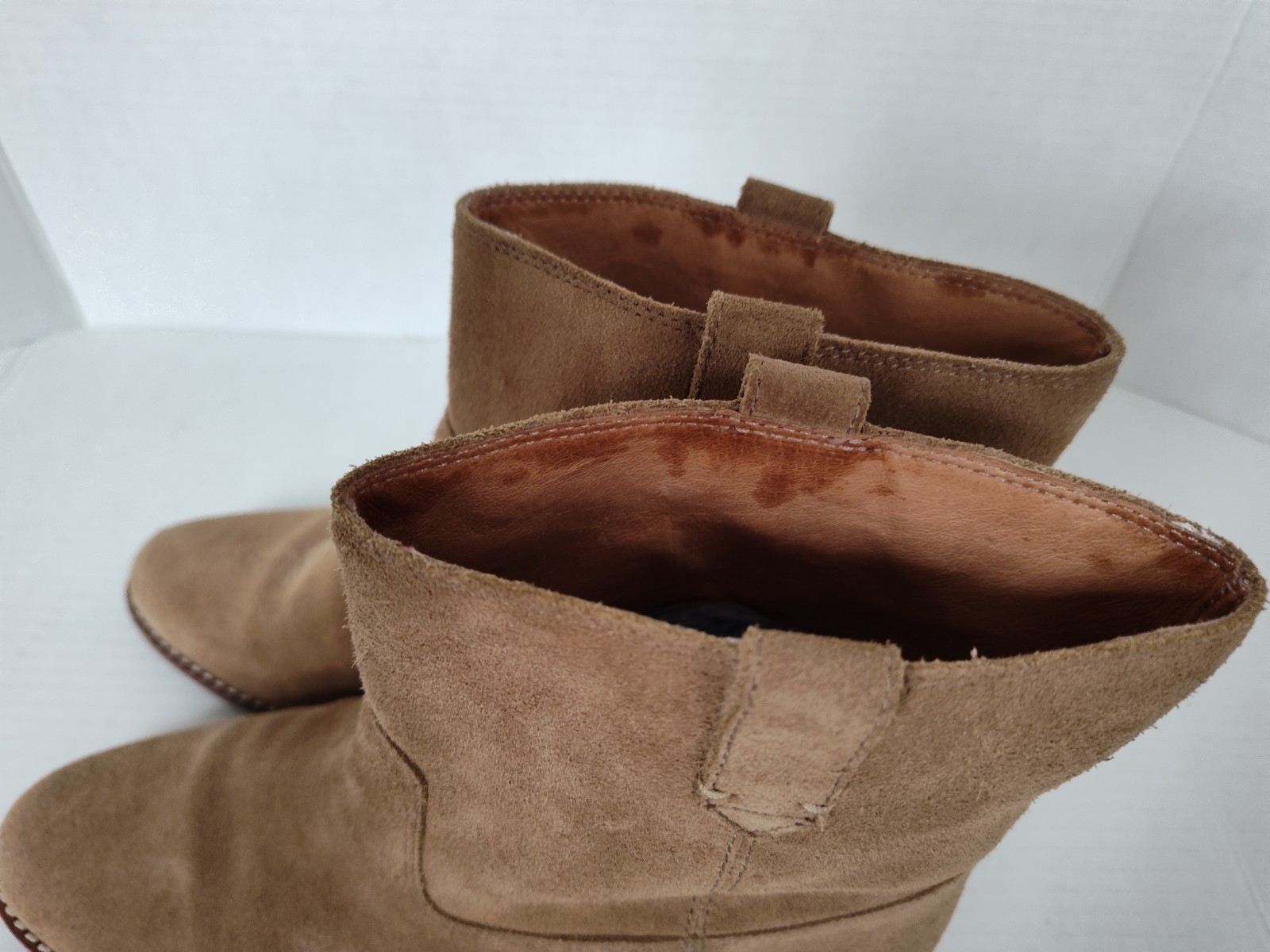 Madewell Boots Tan Suede Women’s Size 8 Leah Style Pull On Bootie AA238