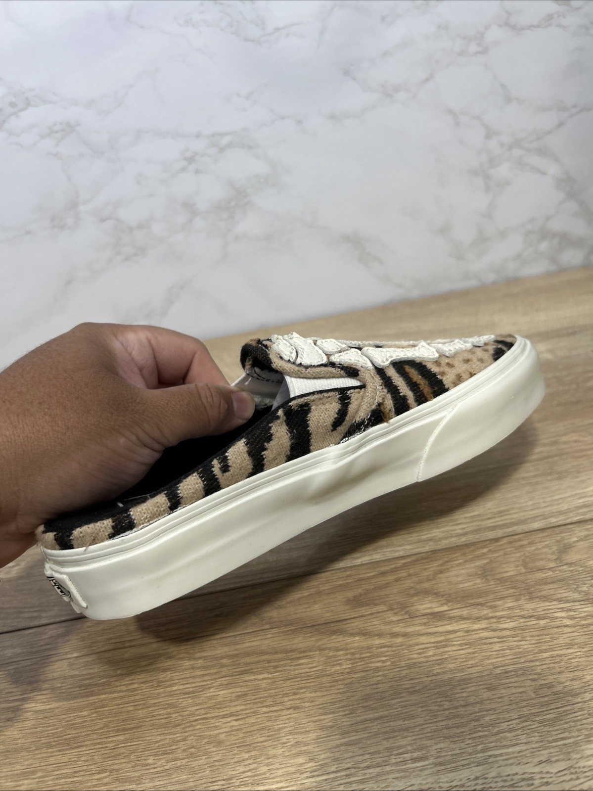 Vans Classic Slip On Mule Hazy Bones Skeleton Sneakers Women 721454 Sz 5.5 New