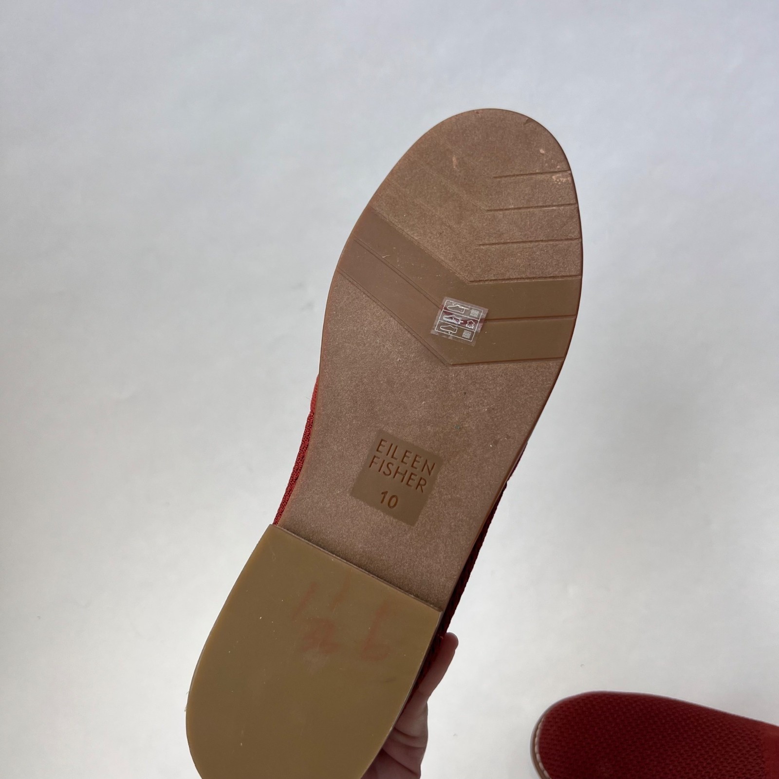 Eileen Fisher Red Demi Knit Eco Recycled Stretch Slip-On Shoes, Women’s Size 9