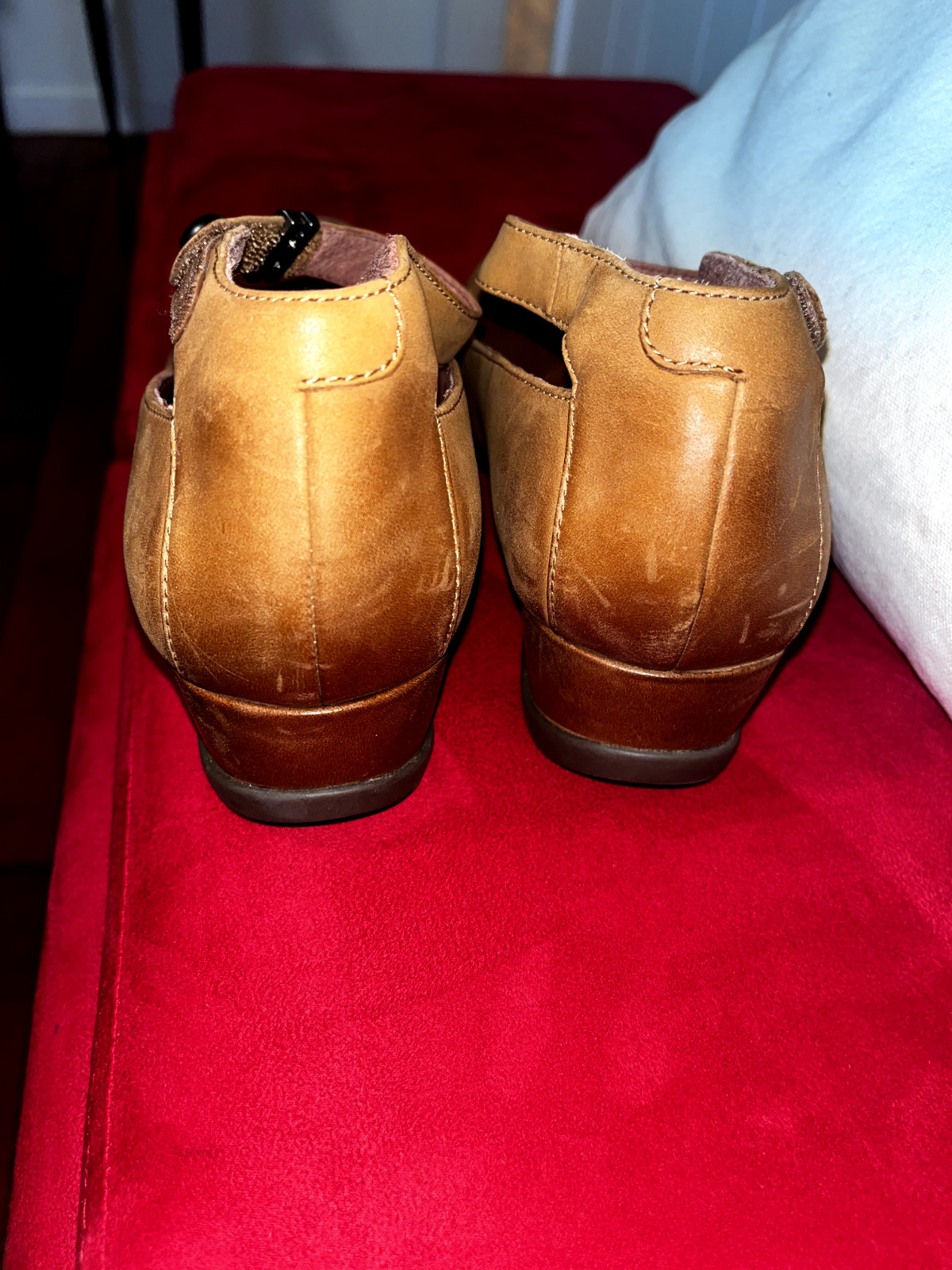 Dansko Shaylee Waterproof Ankle Strap Low Wedges Camel Color