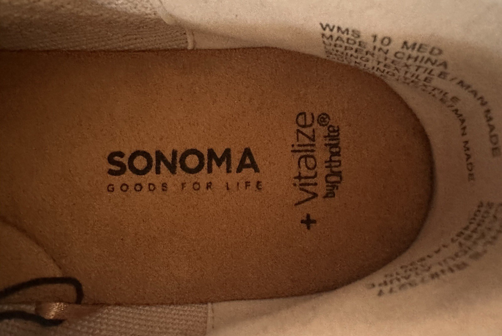 Sonoma Goods For Life Women’s Beige Knit Ortholite Slip-On Flats 10 M Chevron