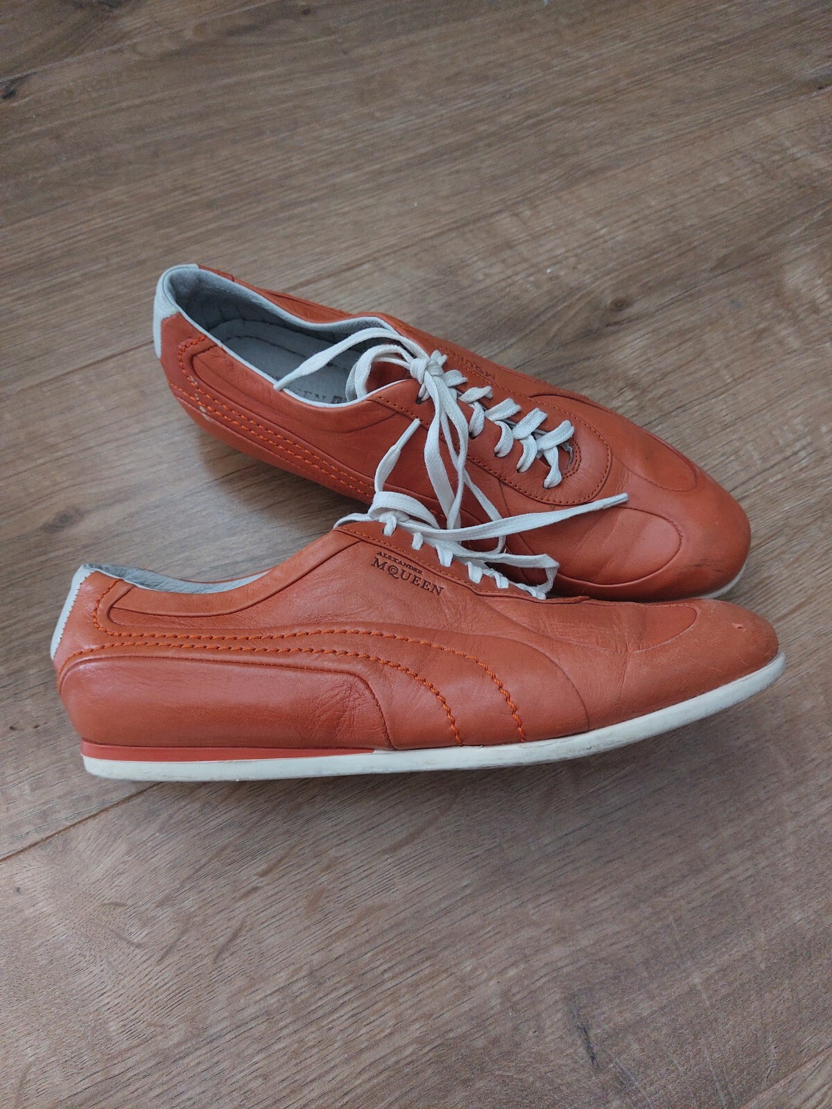 Rare PUMA & ALEXANDER MCQUEEN Y2K Brown Leather Shoes Size 38 / 24 CM Speedcat