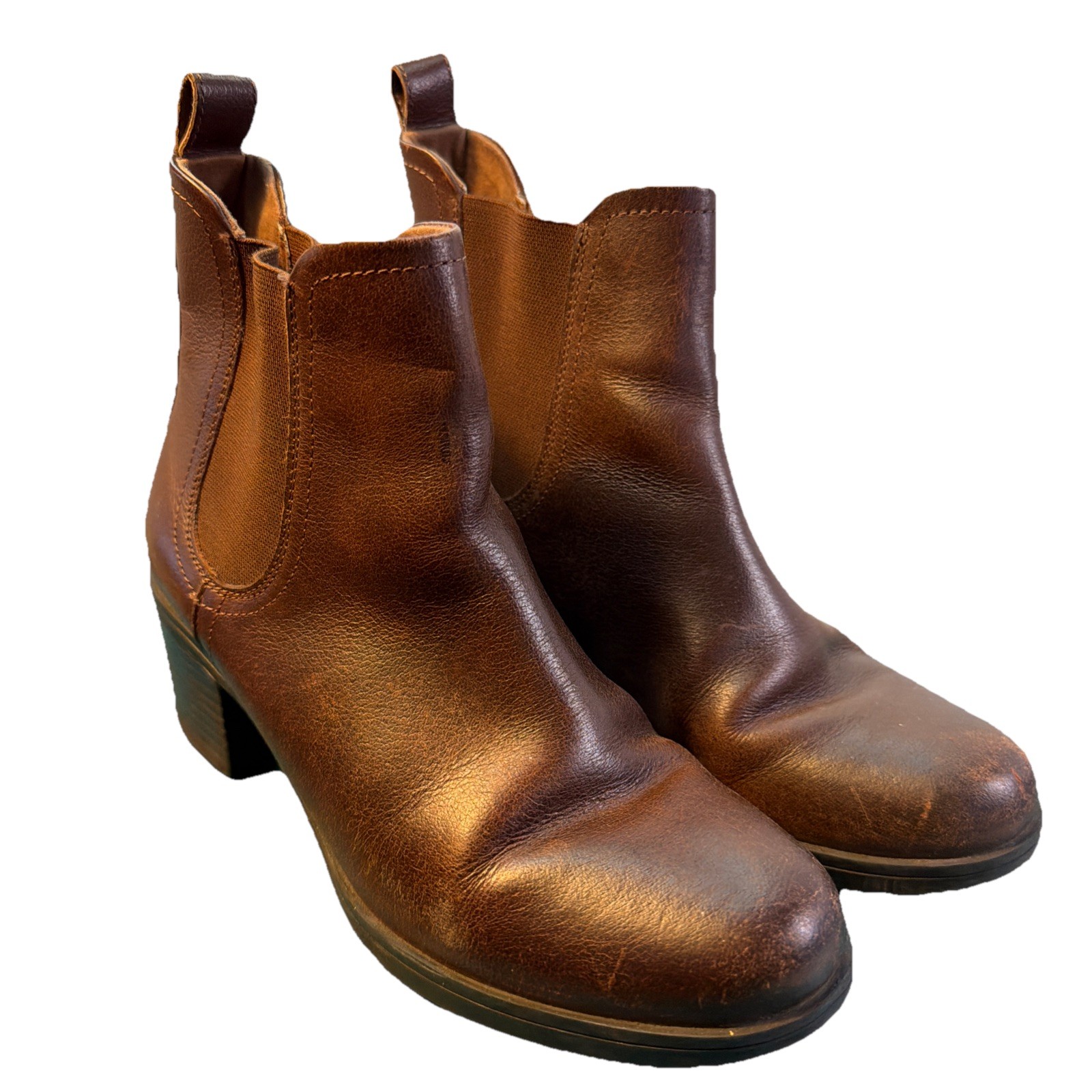 Clarks Mariella Brown Leather Chelsea Boots Womans 8