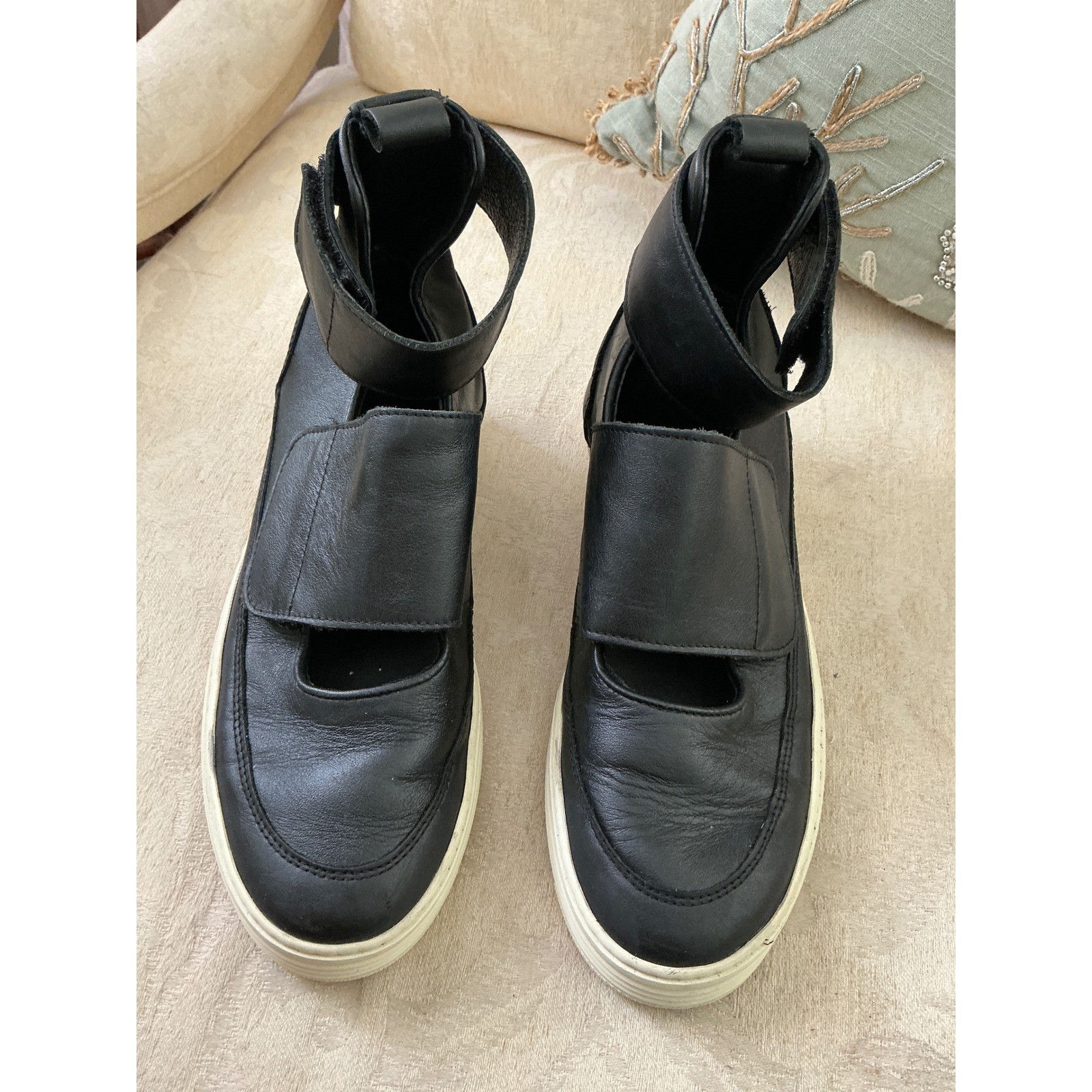 Filling Pieces High Top Cleopatra STRAPPY black leather sneaker size 36/US 6