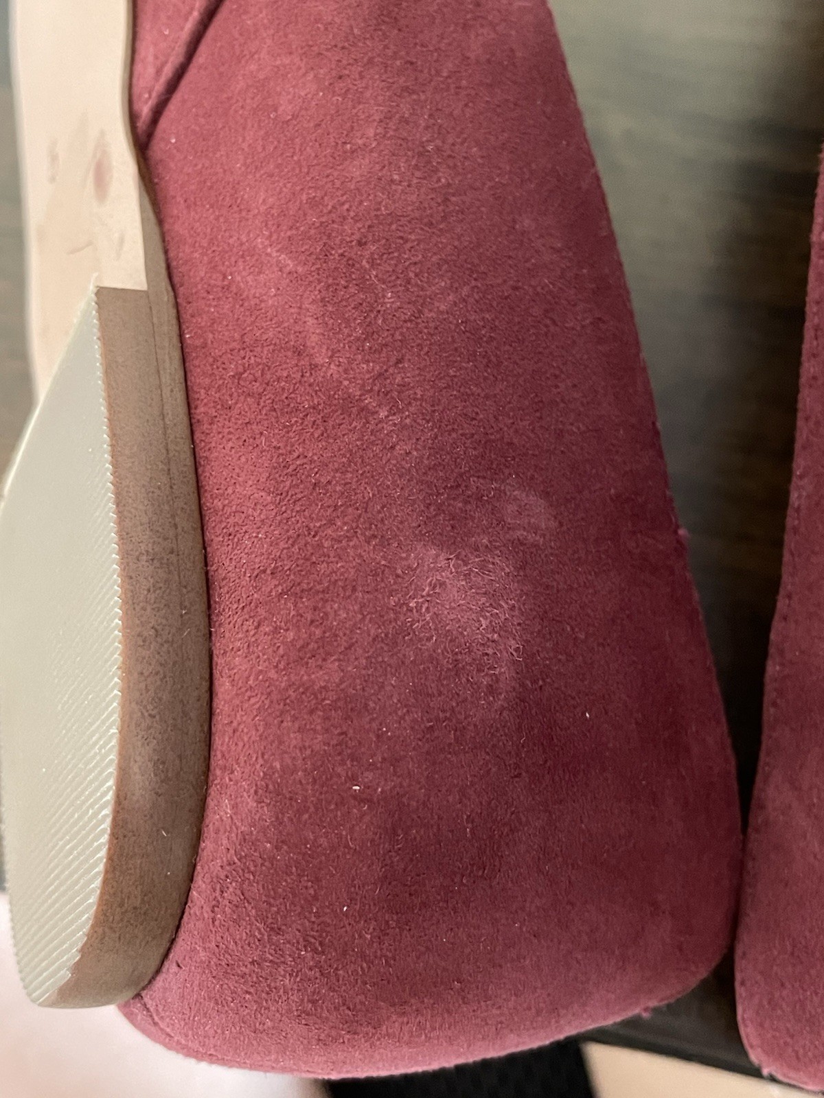 Madewell The Lizbeth Pointy Flats Women 5 Shoes Suede Leather Burgundy Slip On
