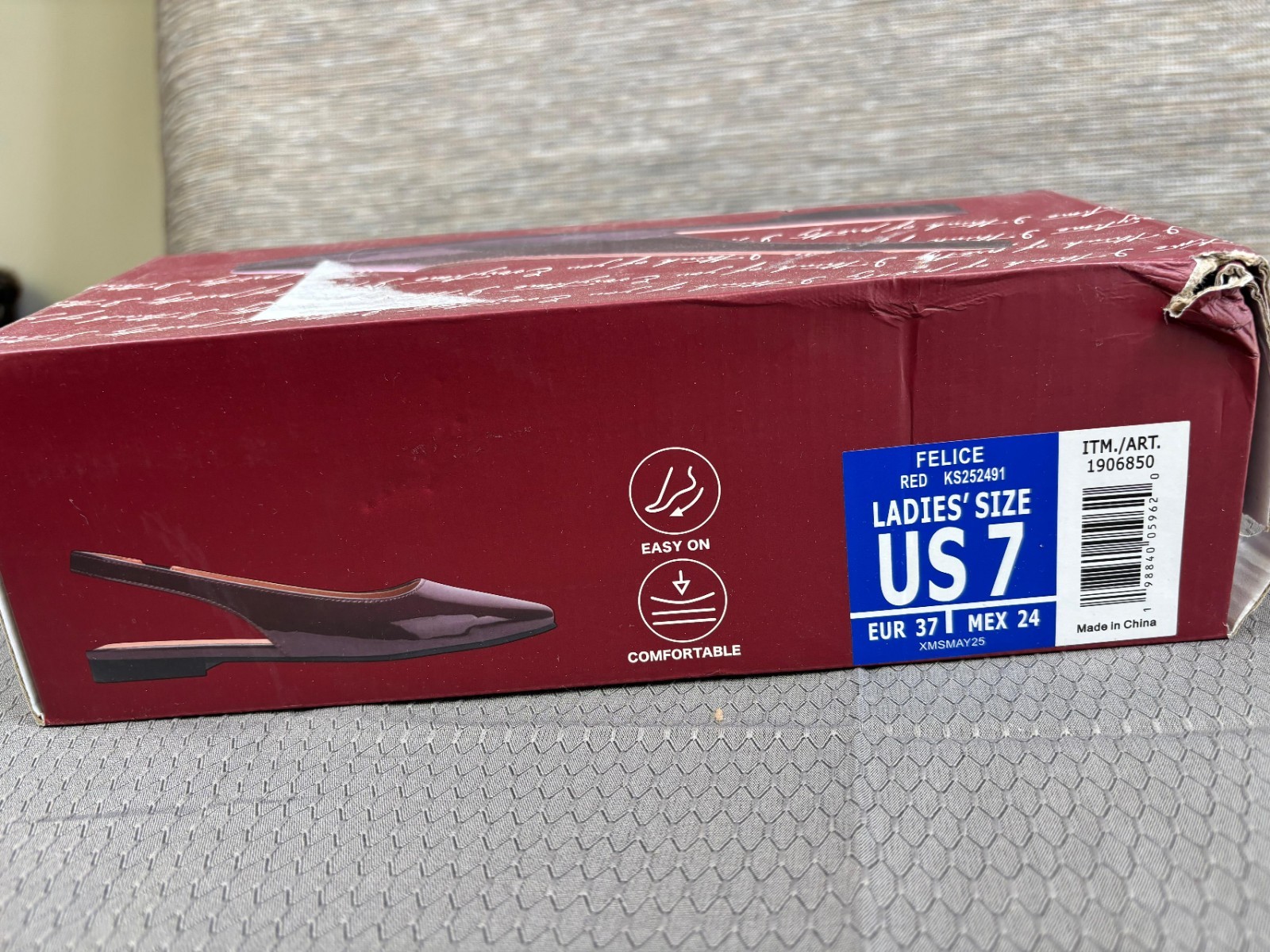 Kensie Felice Women’s Shoes Red Slingback Flats Size 7 New In Box