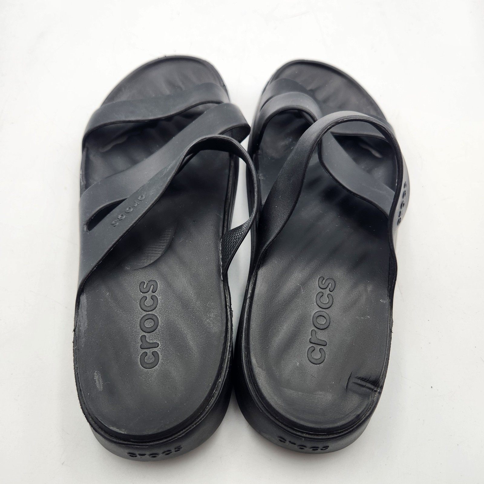 Crocs Getaway Strappy Slip-On Sandals 209587 Women Size 10 Black Slides
