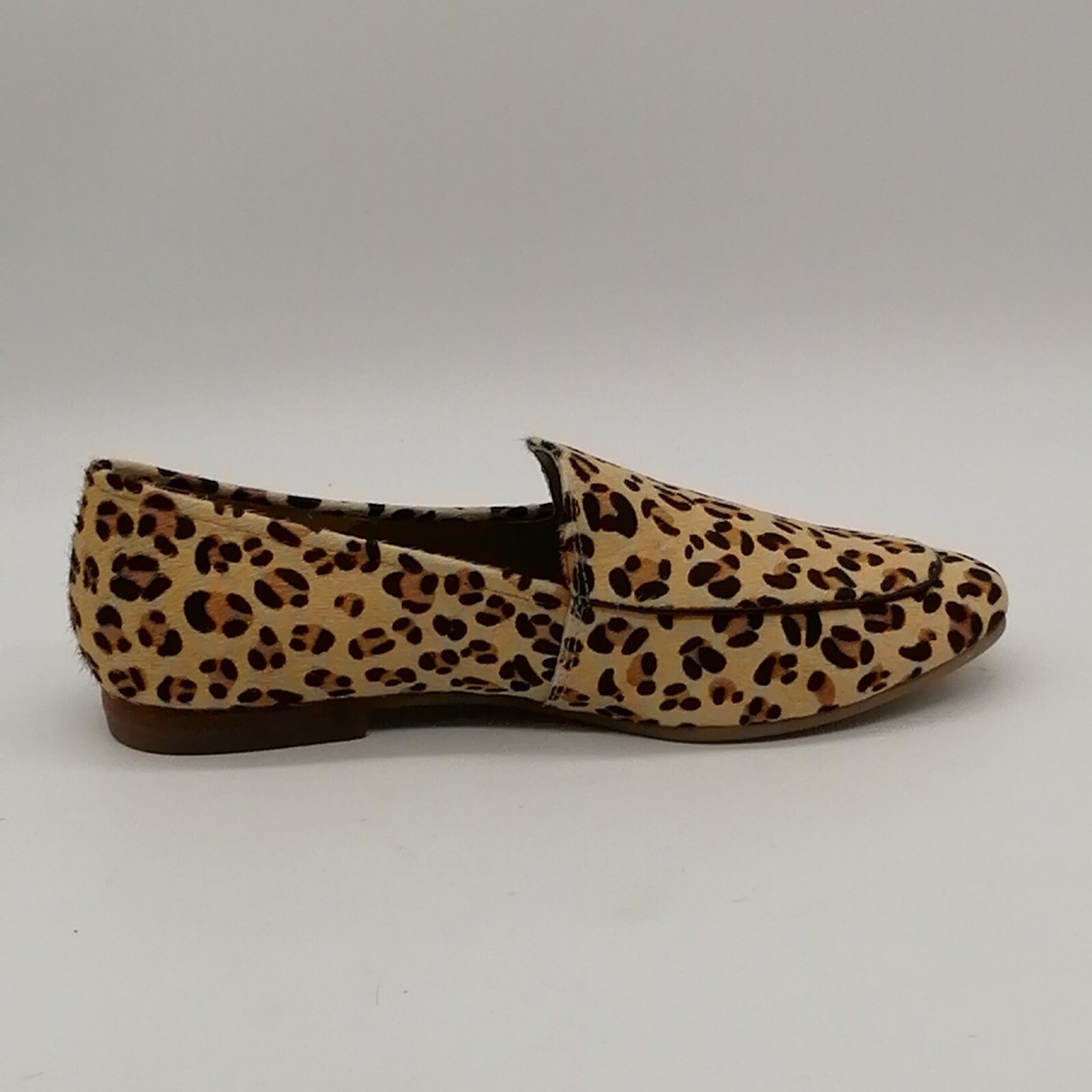 Joules Shoes Womens Lexington Leather Loafers Leopard Print Moc Toe 6 NEW