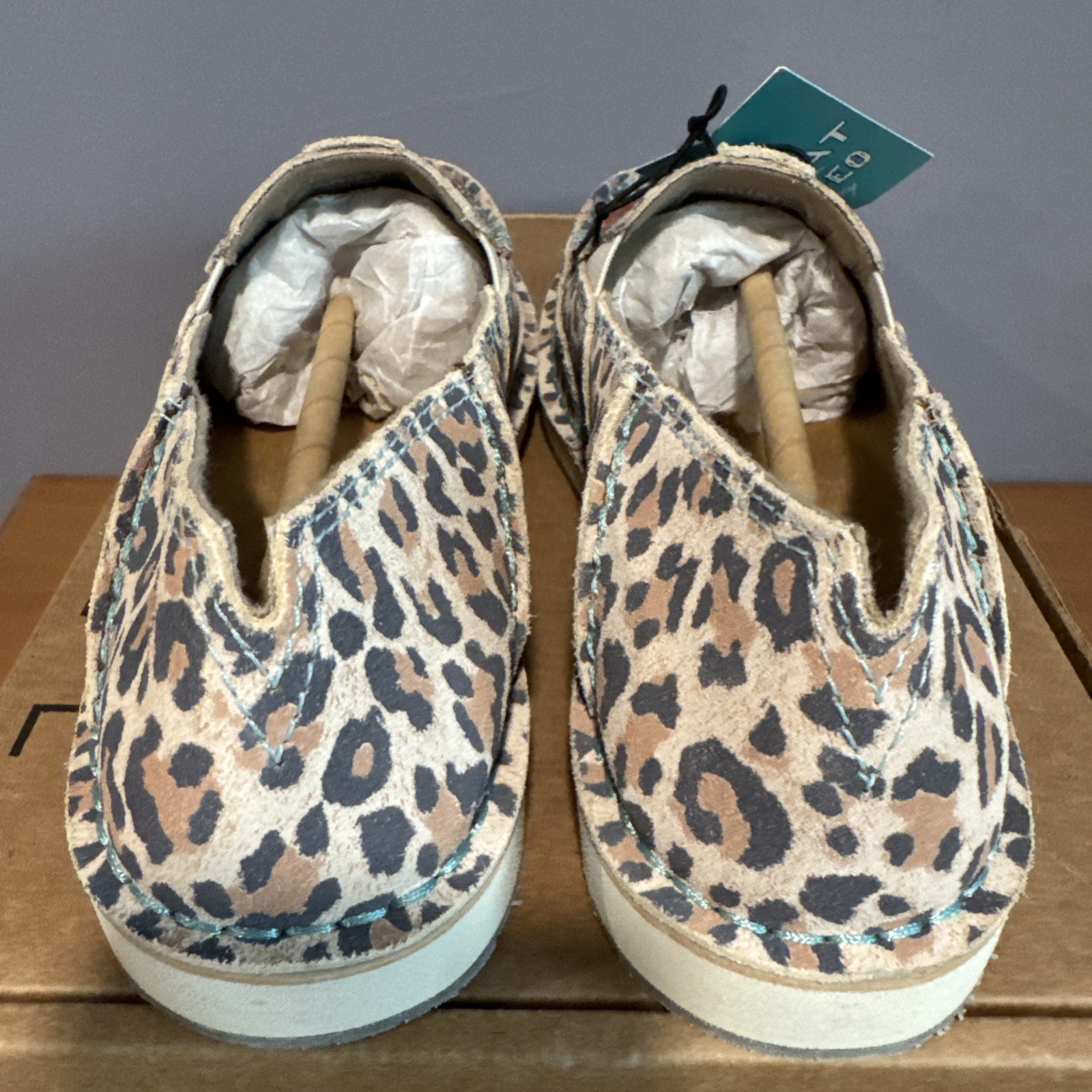 Ariat Cruiser Rodeo Quincy Women’s 7 Slip-On Cheetah Steer Roses Western Cowboy