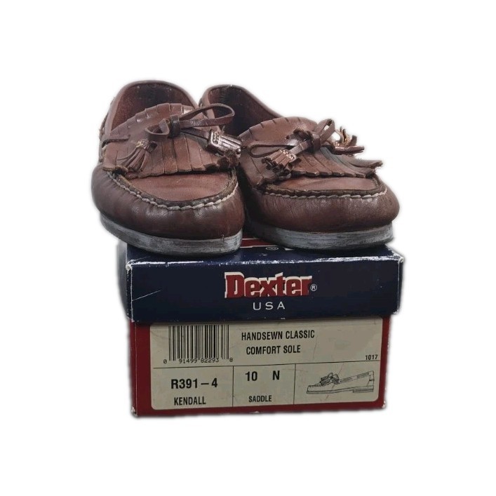 Vintage Dexter USA Loafers Womens 10 N Kendall Brown Leather Kiltie Tassel