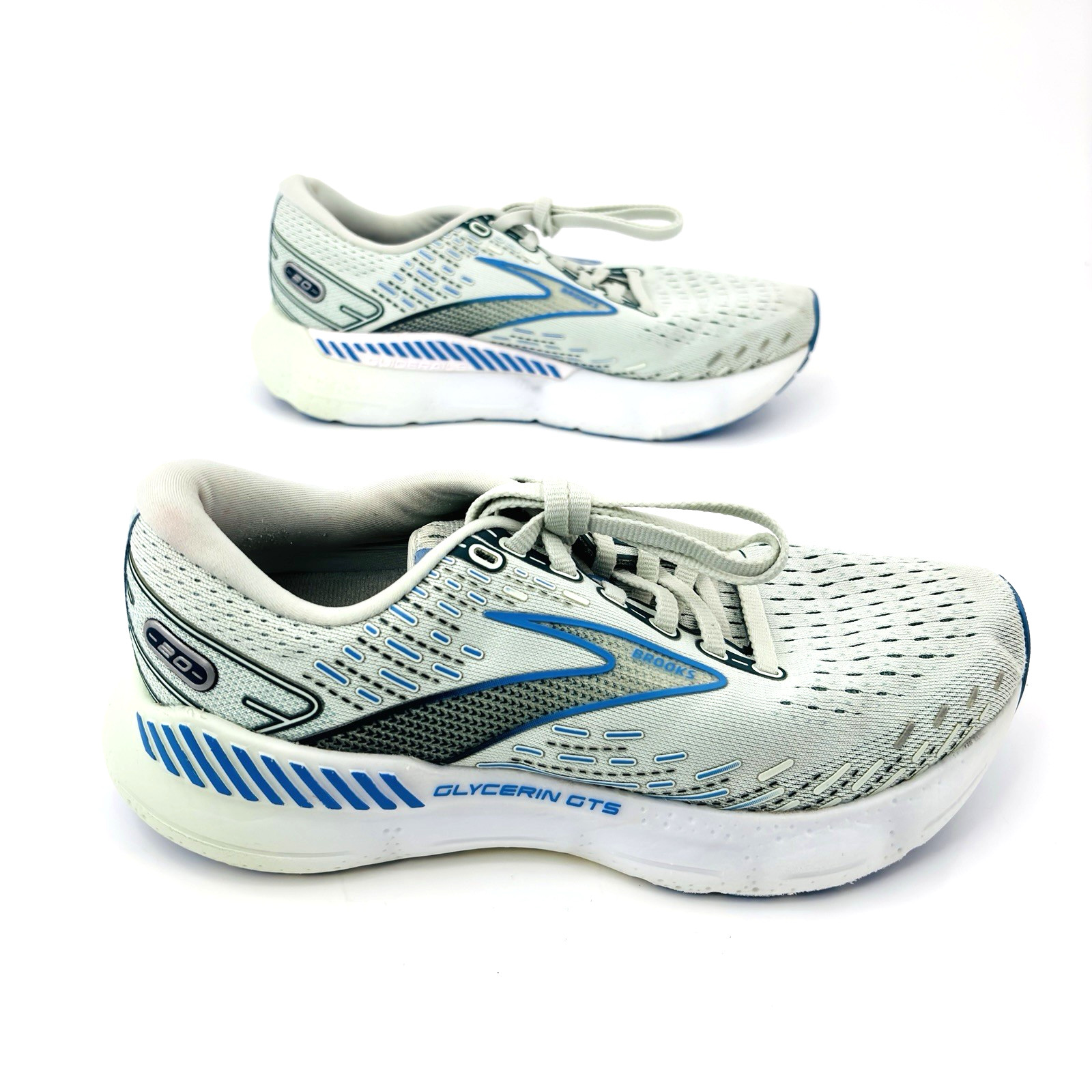Womens 7.5 B Brooks Glycerin GTS 20 Green Blue Athletic Running Shoe 1203701B494