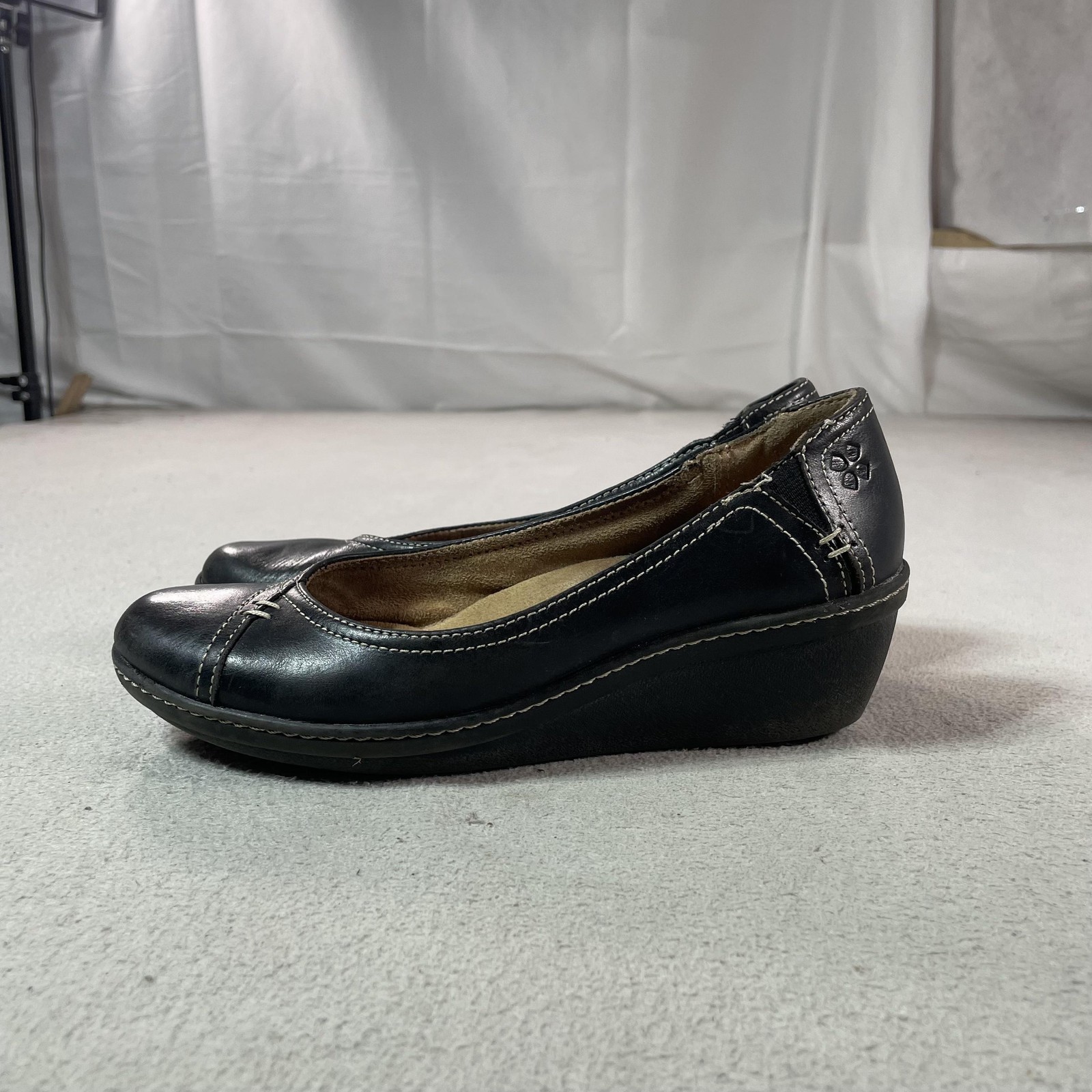 Naturalizer Shoes Womens Size 6.5 Black Slip On Wedge Comfort Casual Workwear