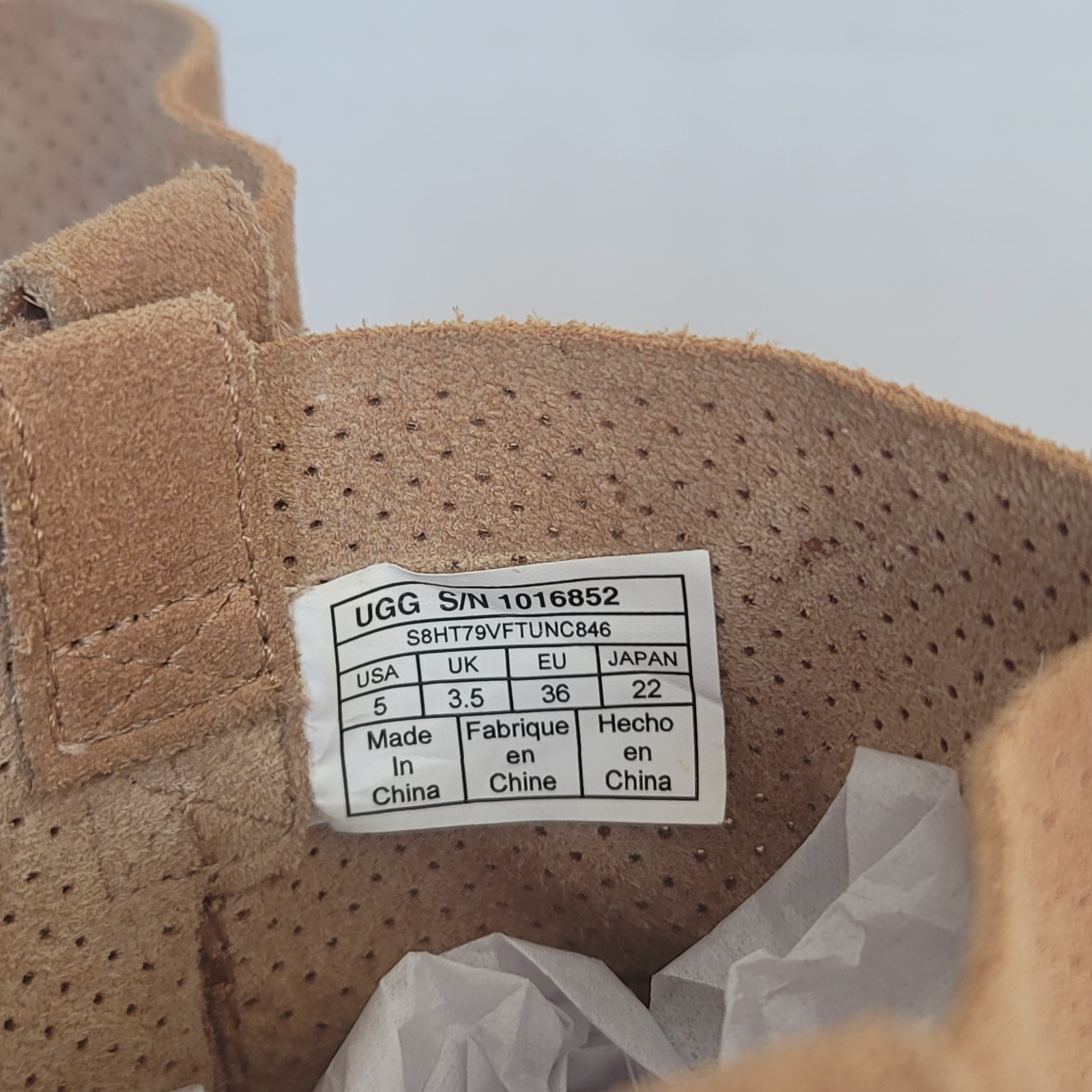 UGG Classic Unlined Mini Perforated Tawny Suede Leather Booties Booties Sz 5