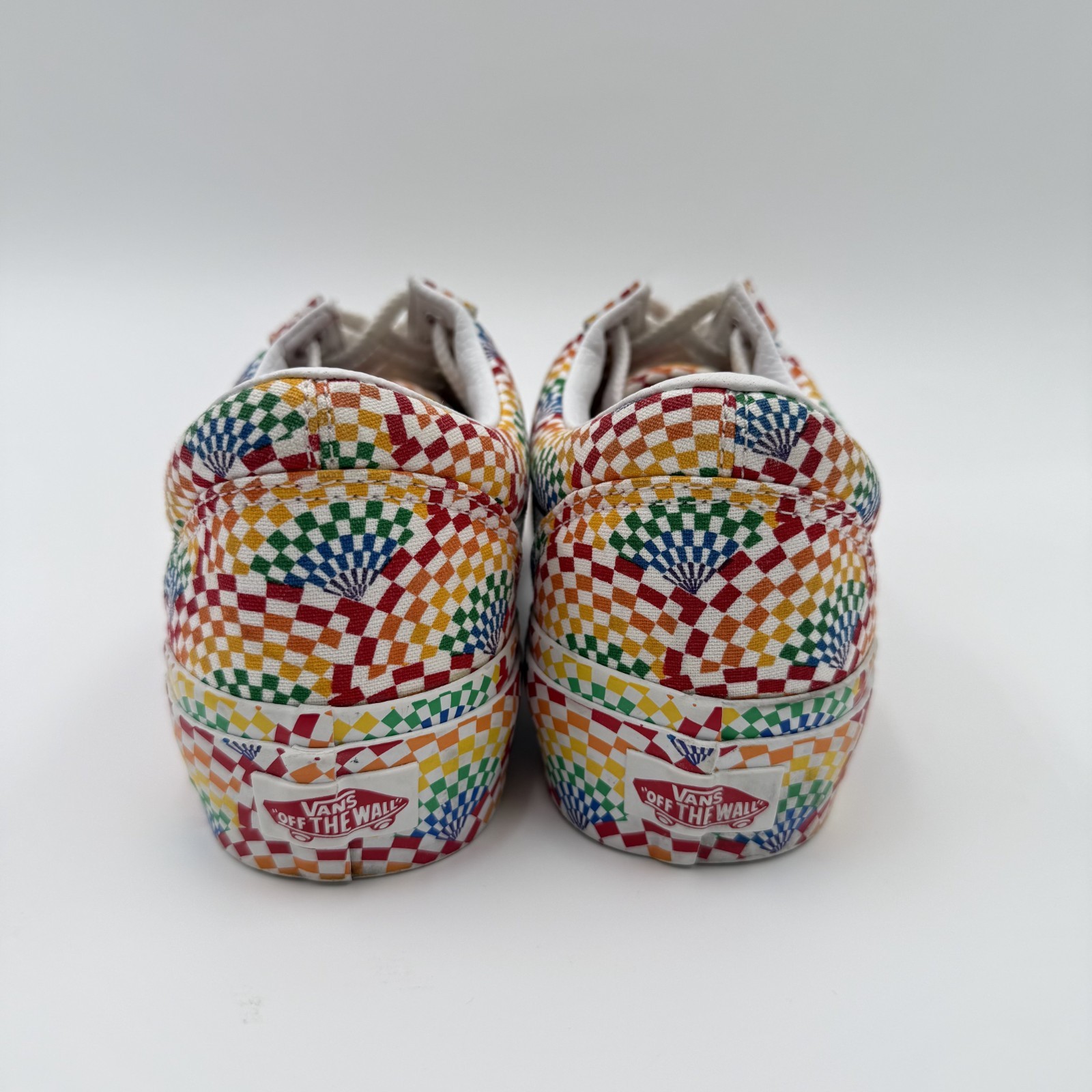 Vans Old Skool Platform Sneakers Women 9 Pride Rainbow Checkerboard Shoes