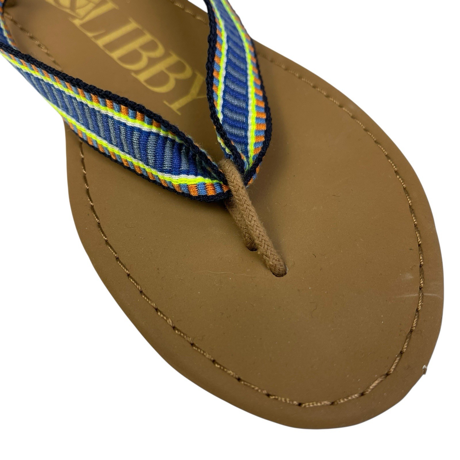 Sam & Libby Gladiator Thong Sandals Women’s Size 7 Blue Blossom Boho Hippie