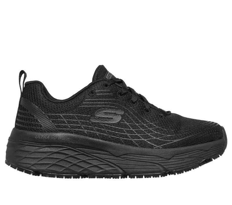 NEW Skechers Women’s Work Slip-Resistant Relaxed Fit: Max Cushioning Elite Black