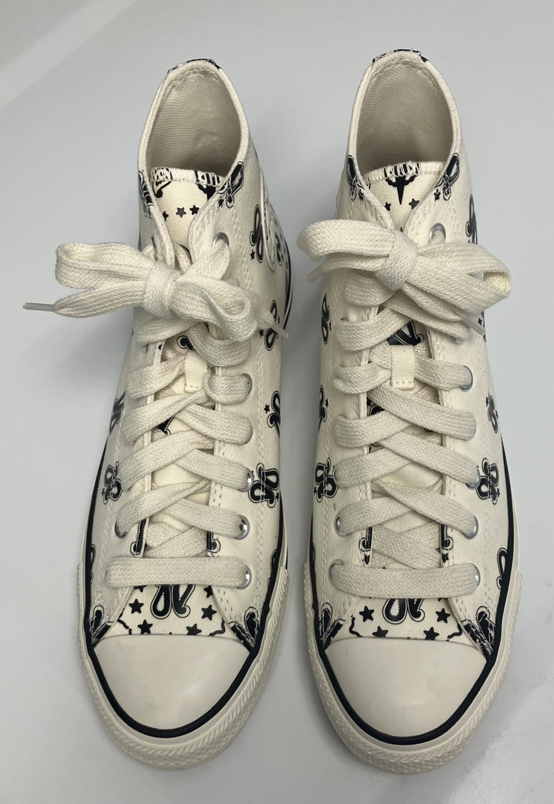 Converse All Star Black and White Customized High Tops Men’s 9 Chunky Laces New!