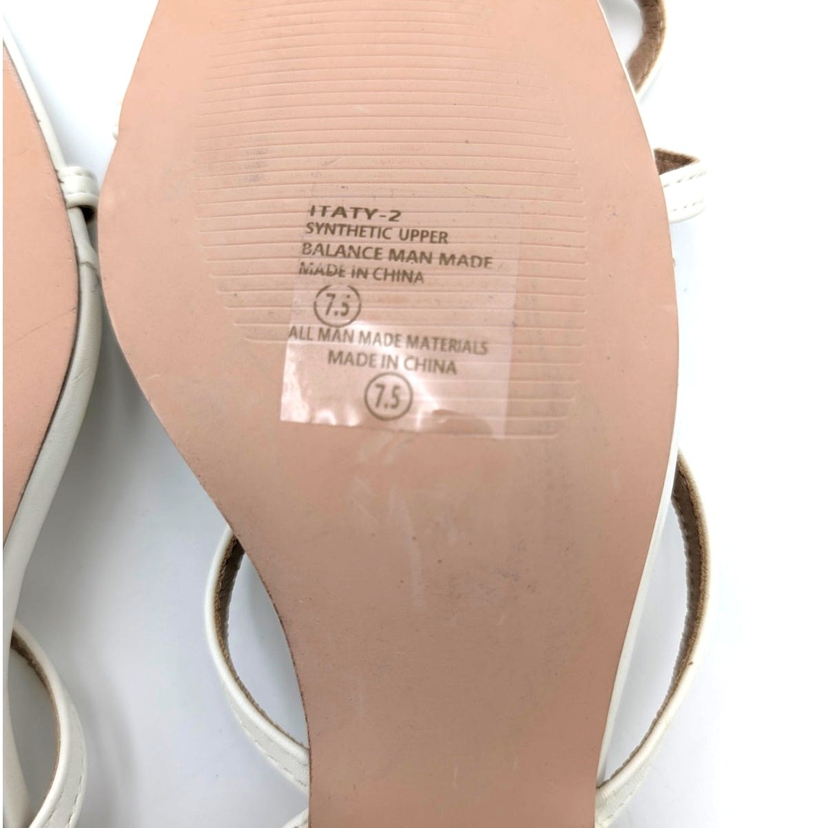 Chase & Chloe Itaty Ankle Wrap Heel Sandals Women’s Pure White Size US7.5 EU38