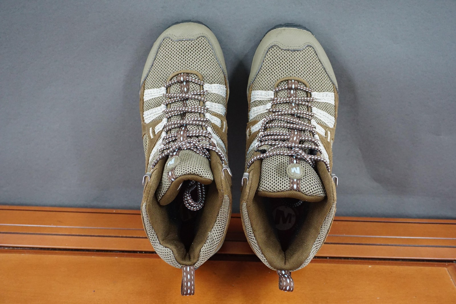 Merrell Payette Hiking Shoes Womens 8 Brown Waterproof Suede Mesh Trail Sneakers