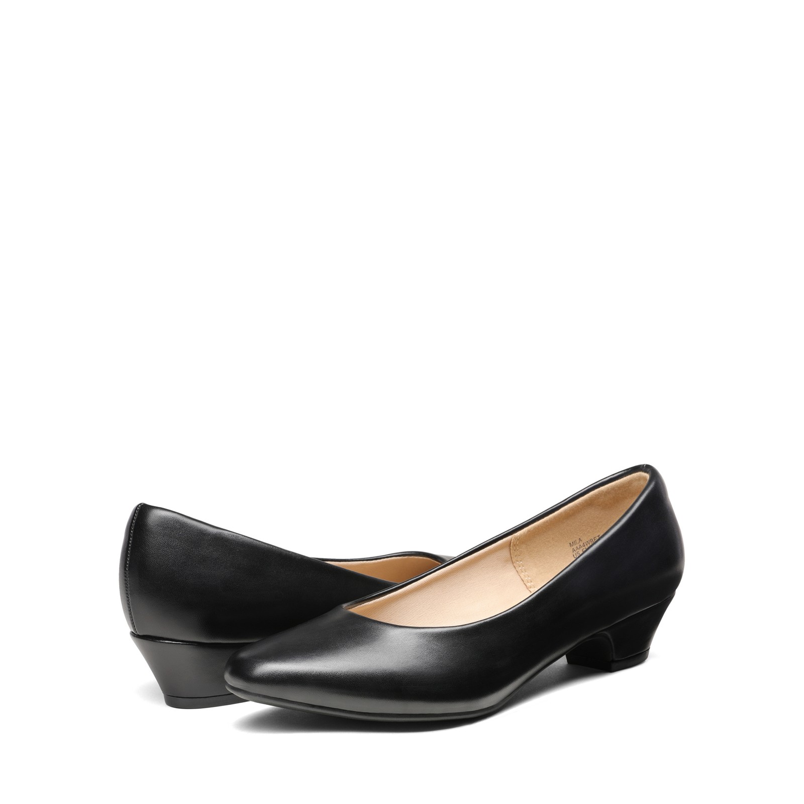 Women Pumps Low Block Heels Classic Faux Leather Office Lady Work Dress Pumps US