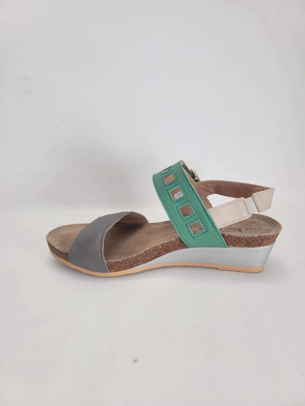 Naot Dynasty Wedge Sandal Womens Sz US 8 EU 38 Leather Memory Foam Footbed Cork