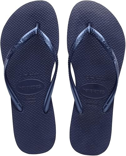 HAVAIANAS SLIM WOMEN’S NAVY BLUE FLIP FLOPS SANDALS US SIZE 7 / 8 NEW