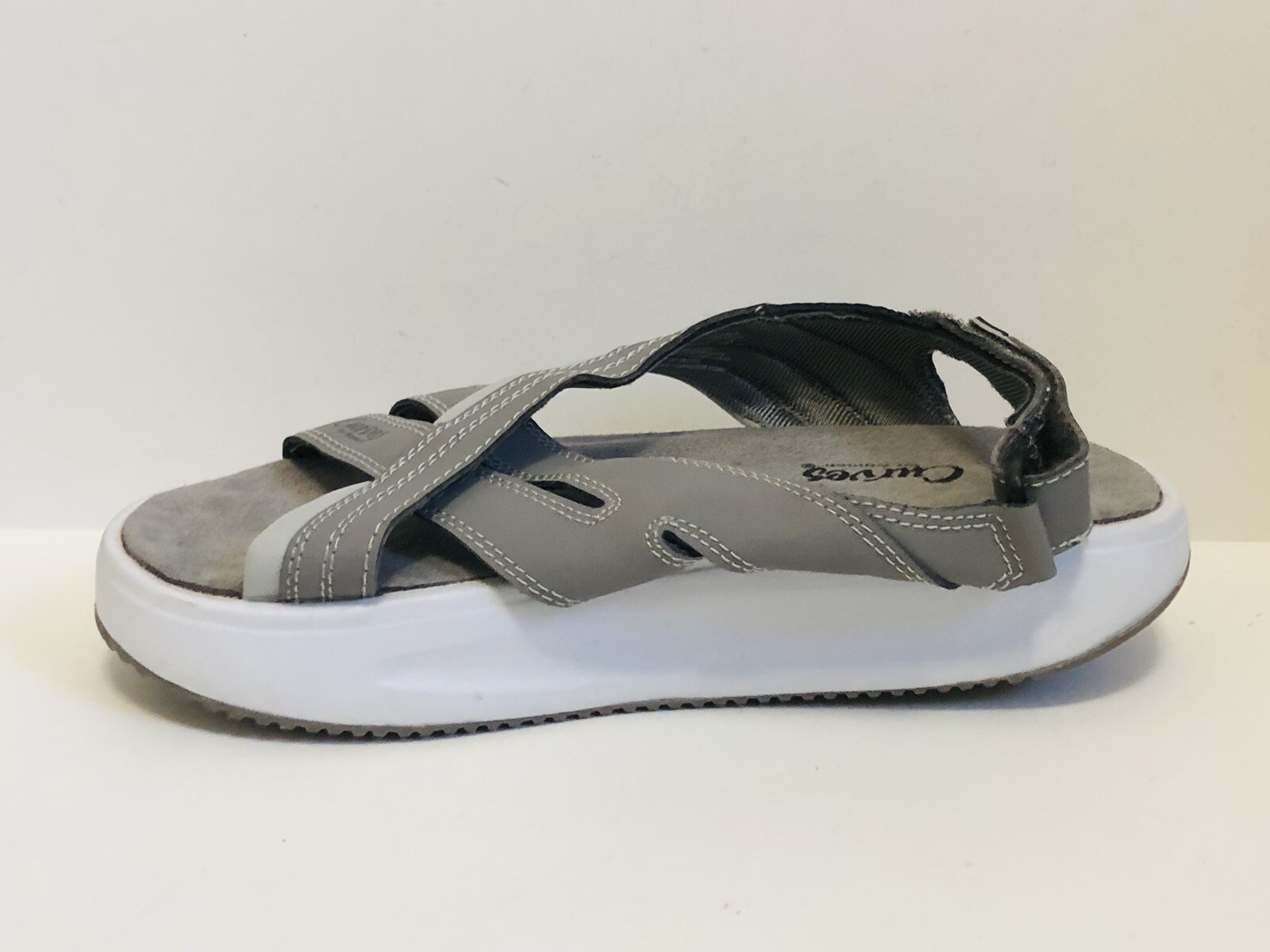 Curves Women’s Shape Up Sandals , Size 8,Rockers Exercise Toning Shoes Grey