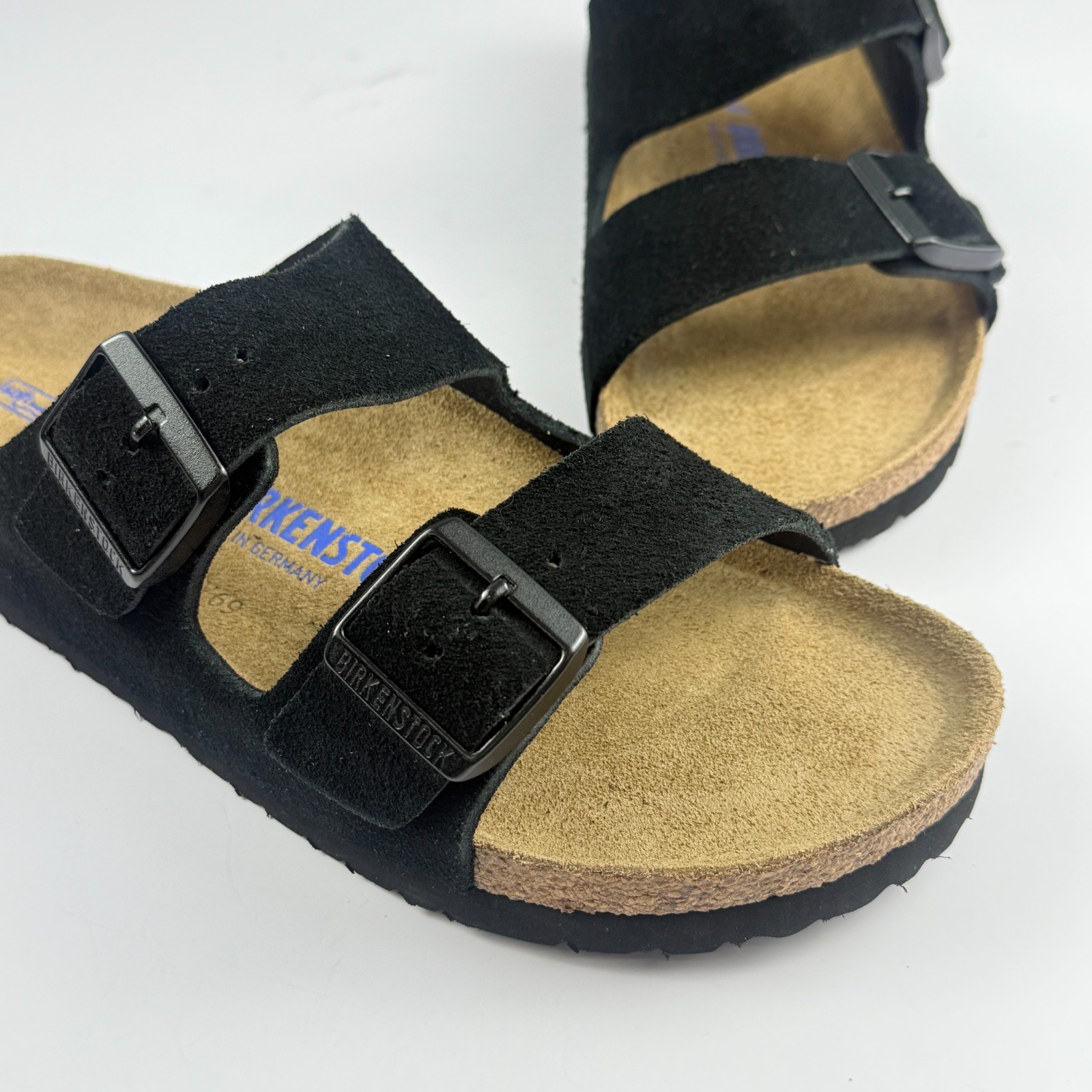 Birkenstock Arizona Soft Footbed Unisex Black Suede Leather Casual Sandals